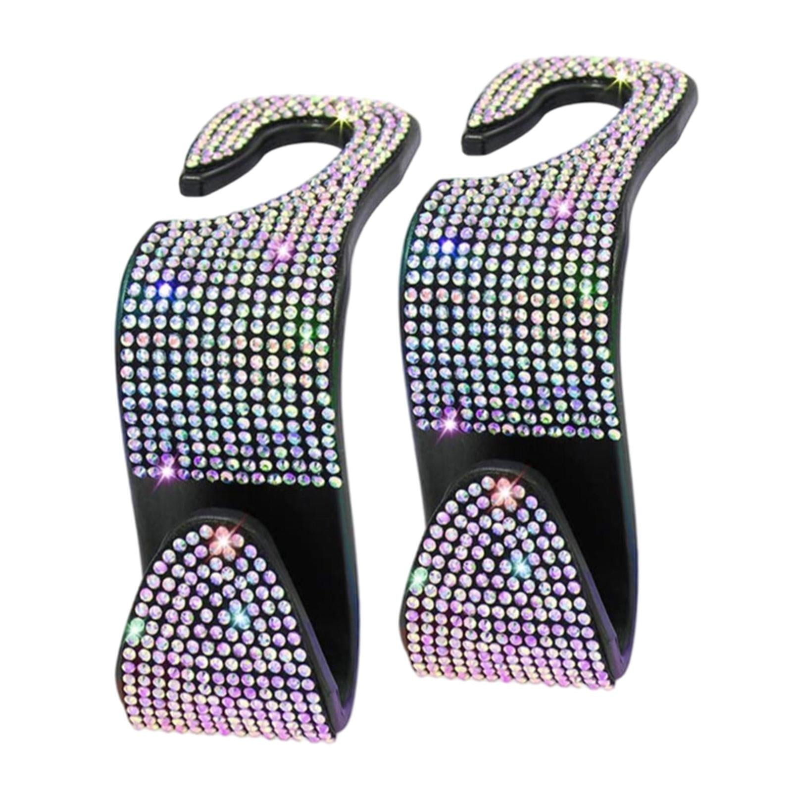 4x2Count Rhinestone Diamond Car Seatback Storage Hook Hanger Colorful