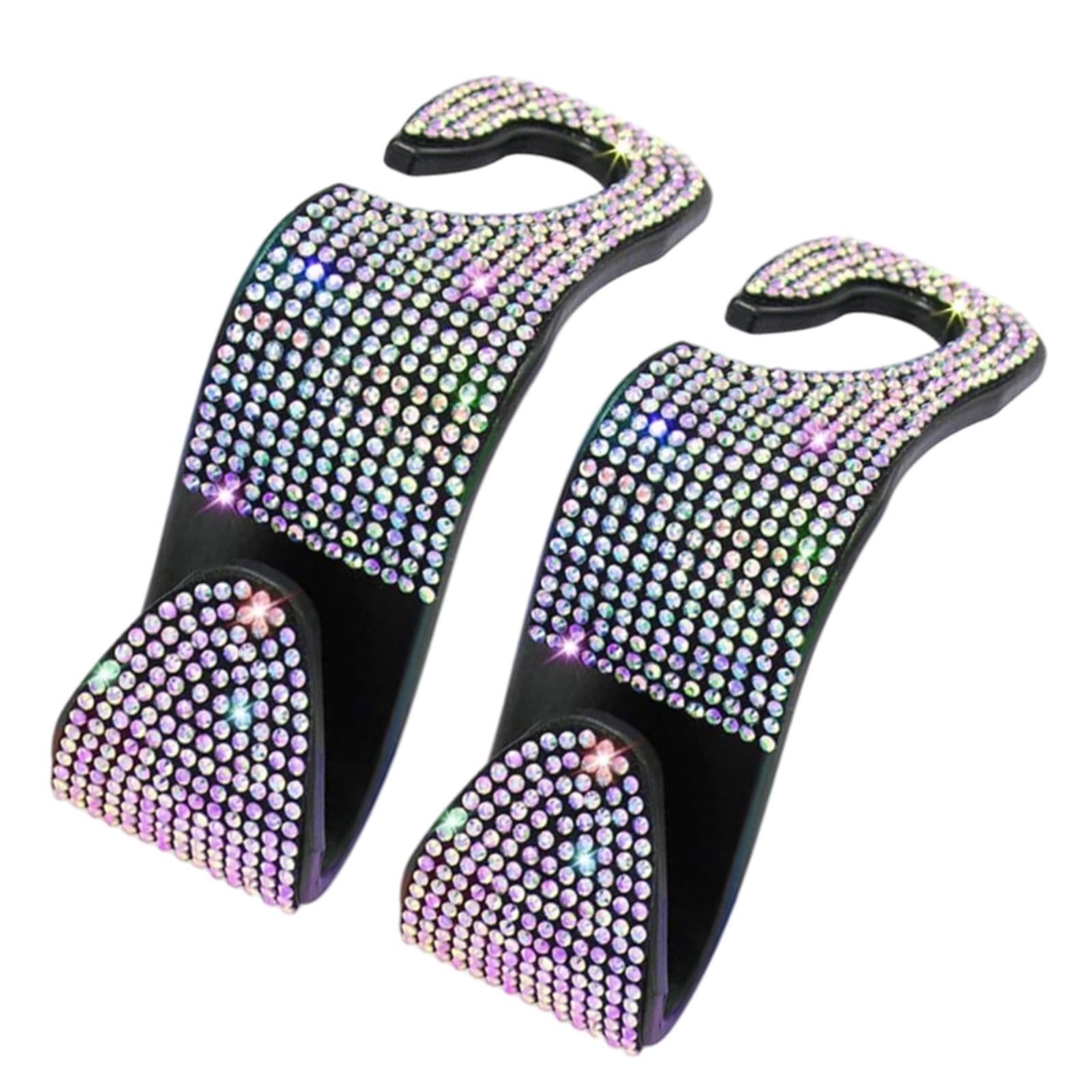 4x2Count Rhinestone Diamond Car Seatback Storage Hook Hanger Colorful