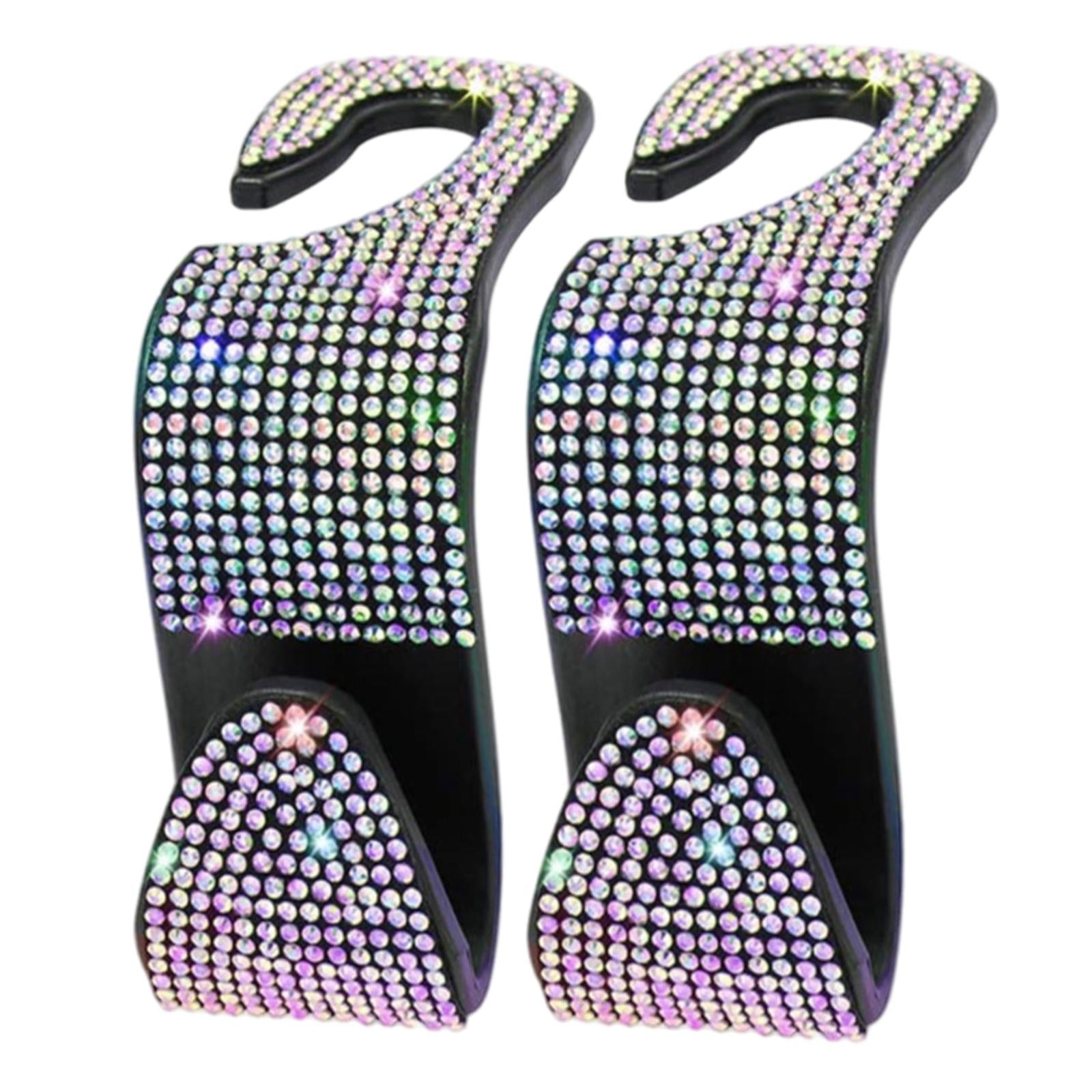 4x2Count Rhinestone Diamond Car Seatback Storage Hook Hanger Colorful