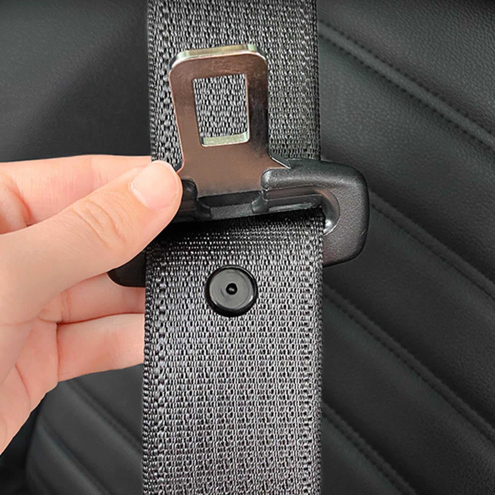 3xSeat Belt Stop Buttons Prevent Seat Belt Buckle from Sliding Down Belt Gray