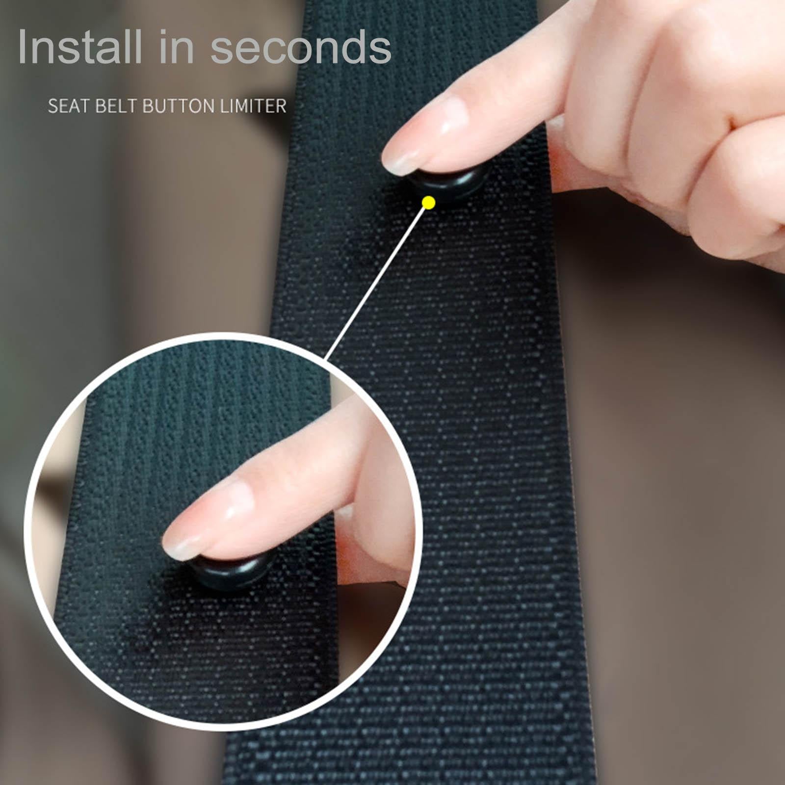 4xSeat Belt Stop Buttons Prevent Seat Belt Buckle from Sliding Down Belt Gray