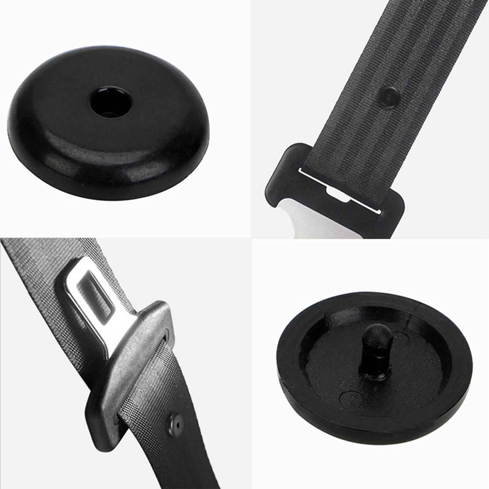 Seat Belt Stop Buttons Prevent Seat Belt Buckle from Sliding Down Belt Black