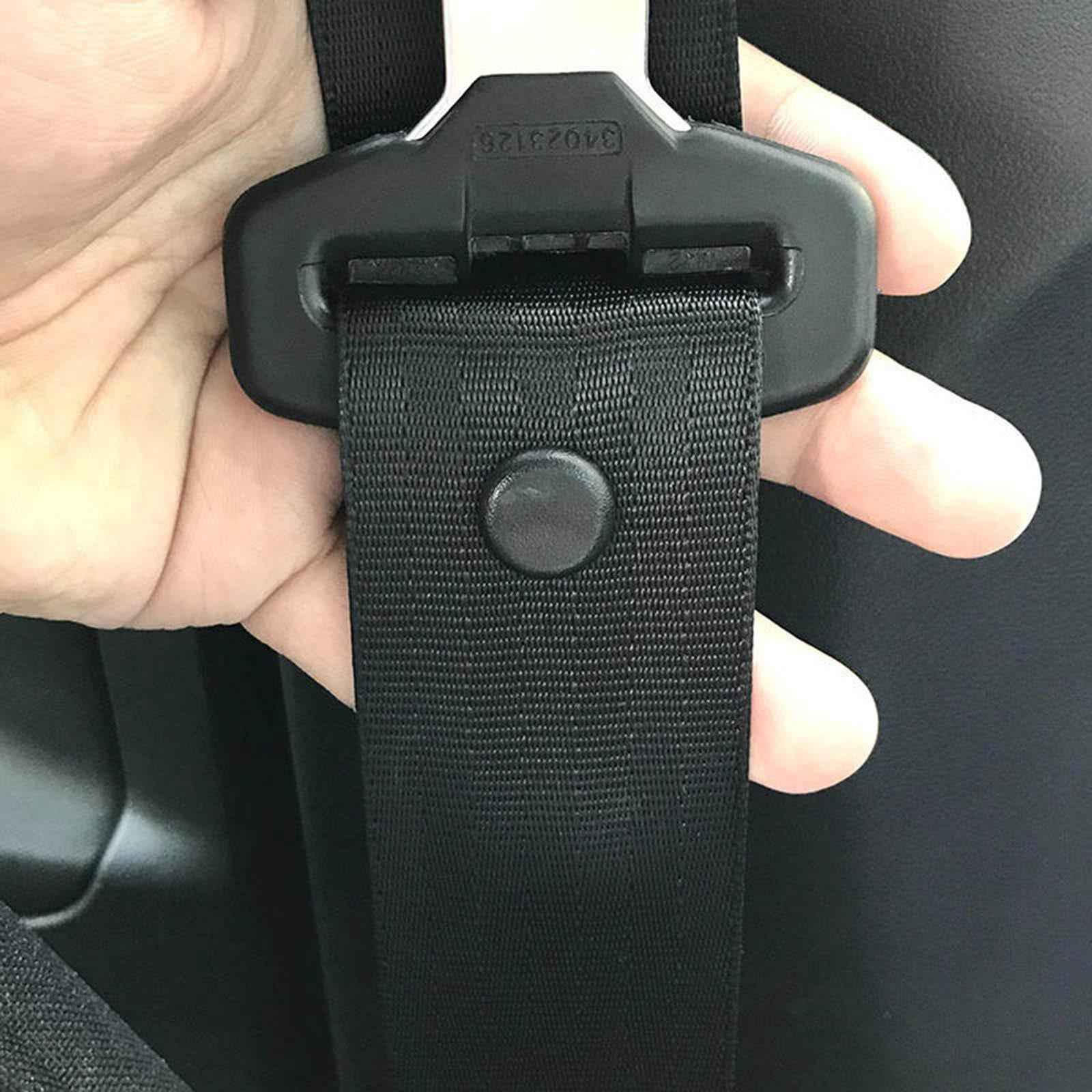 Seat Belt Stop Buttons Prevent Seat Belt Buckle from Sliding Down Belt Black