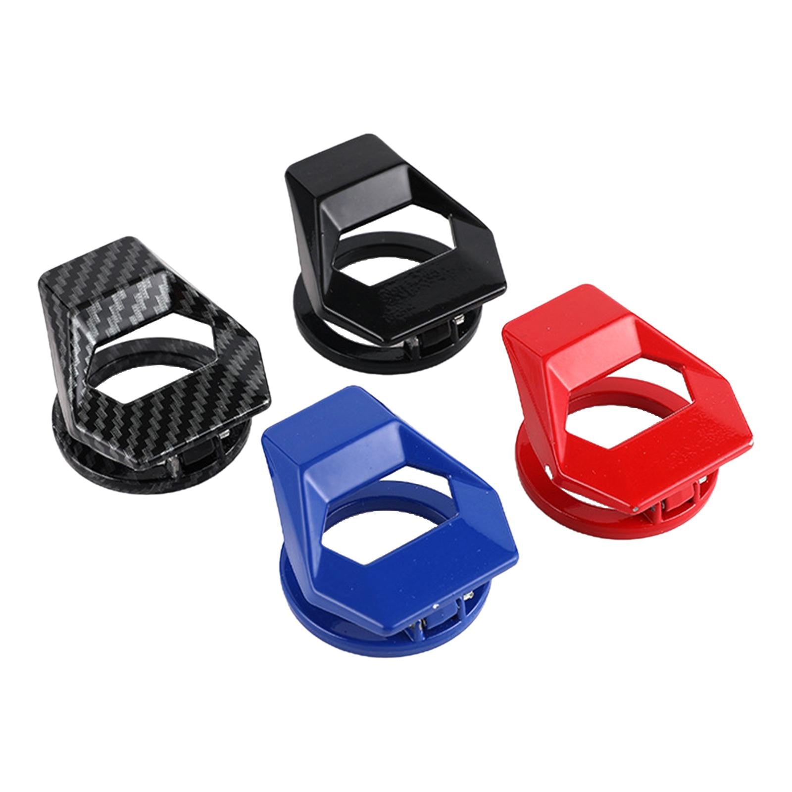 2xAutomobile Car Ignition Switch Protective Cover Smooth Carbon Fiber Pattern