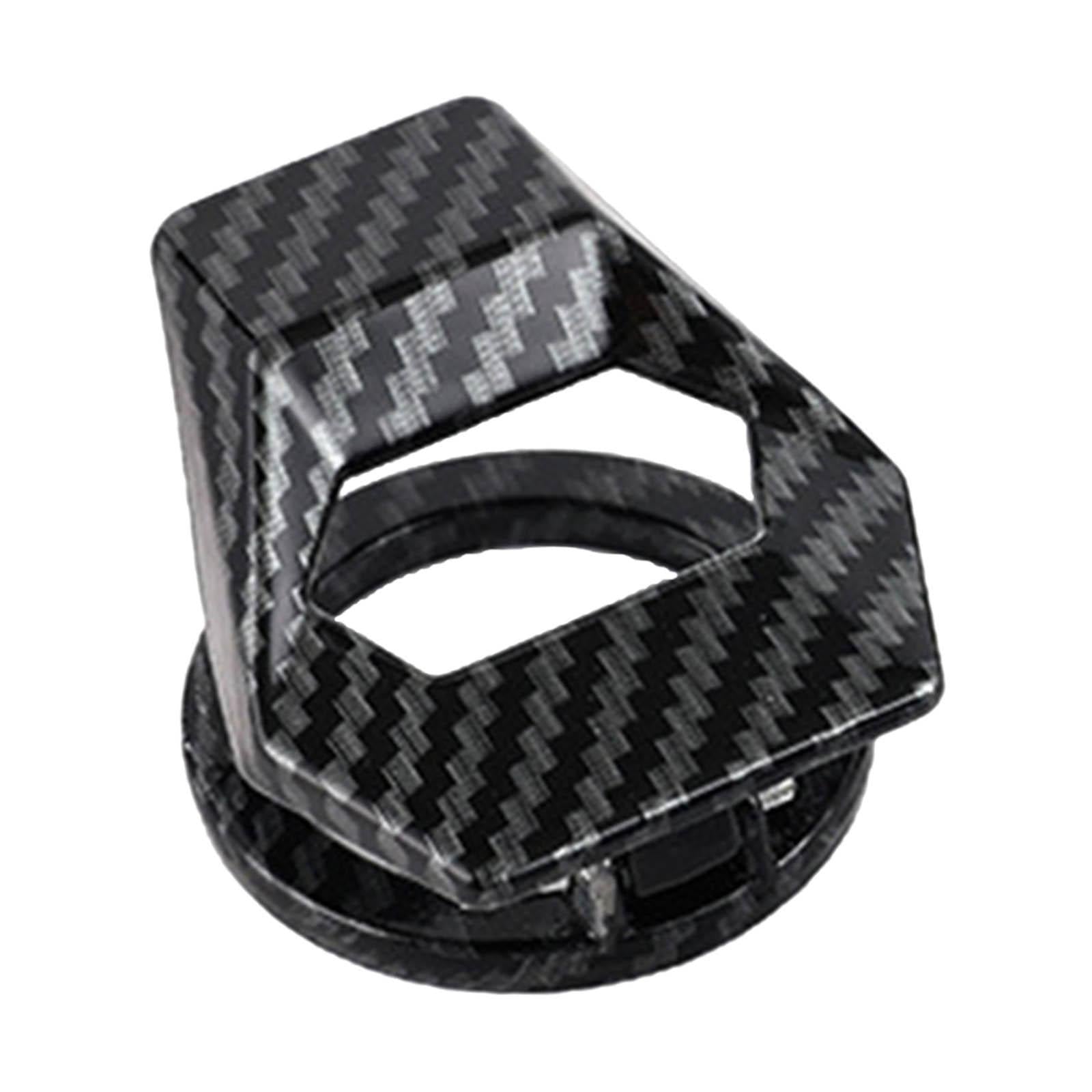 3xAutomobile Car Ignition Switch Protective Cover Smooth Carbon Fiber Pattern