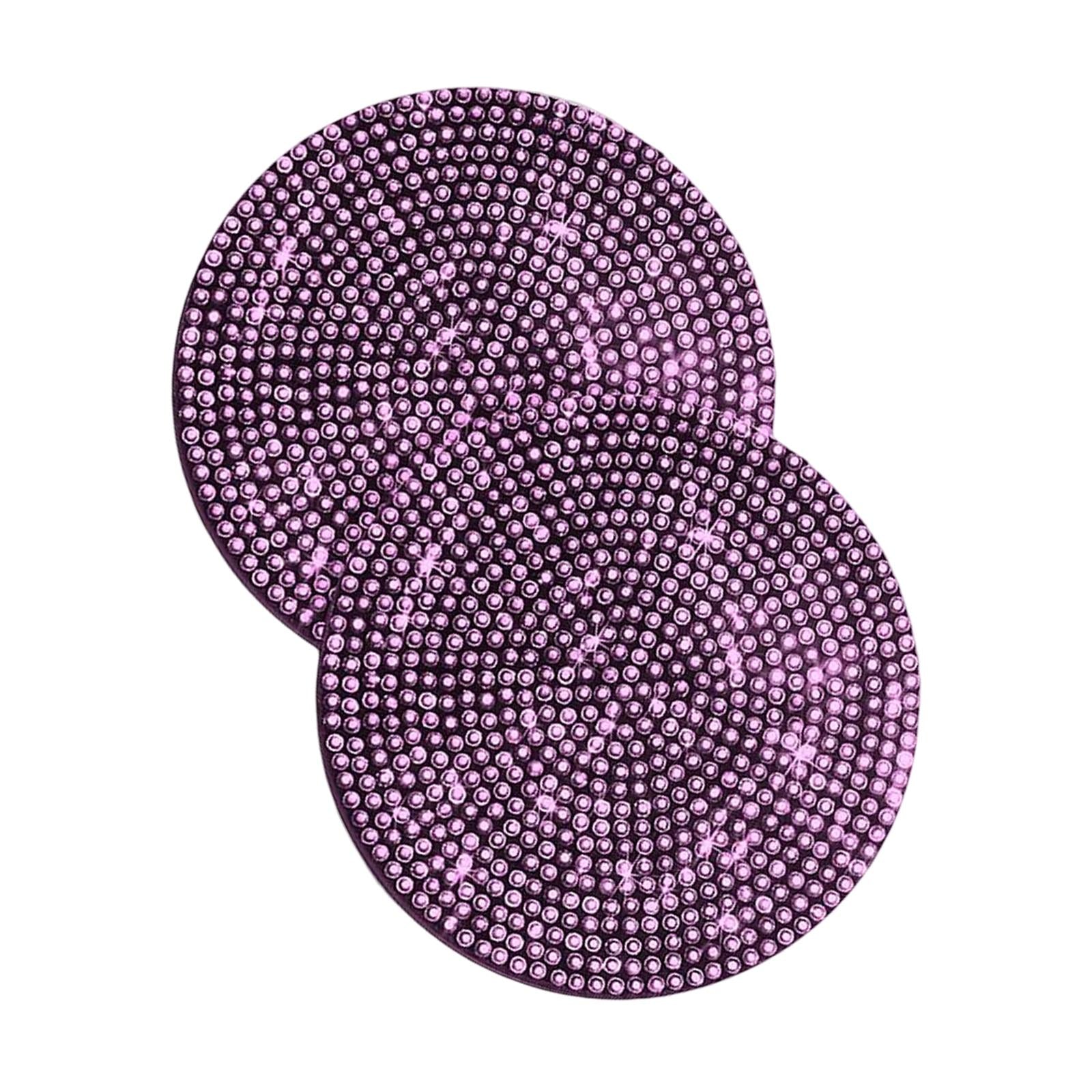 4x2x Car Cup Holder Coaster Sparkling Rhinestone Luxury for Women Men Pink