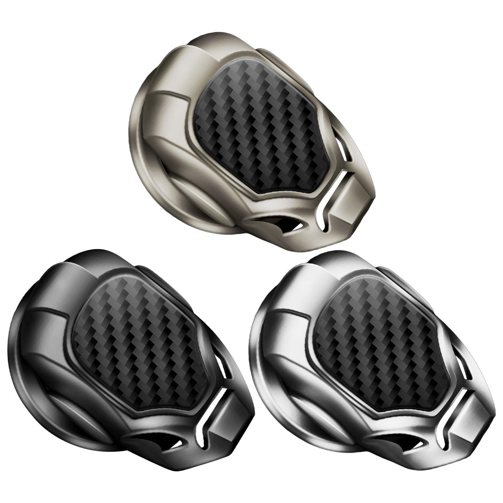 2xInterior Engine Start Button Hard Cover Stickers Anti Scratch Silver