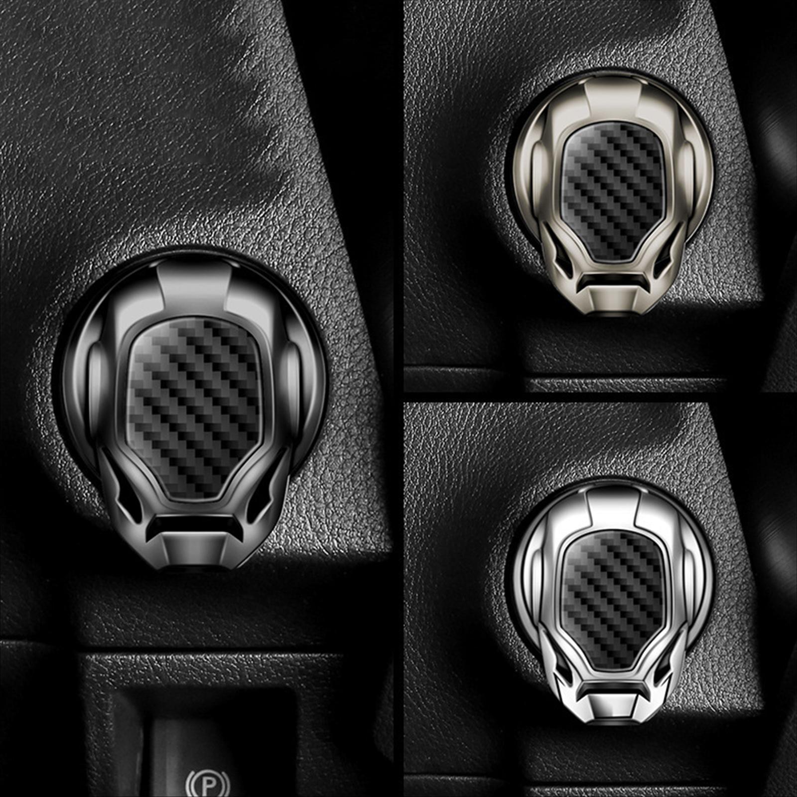 4xInterior Engine Start Button Hard Cover Stickers Anti Scratch Silver