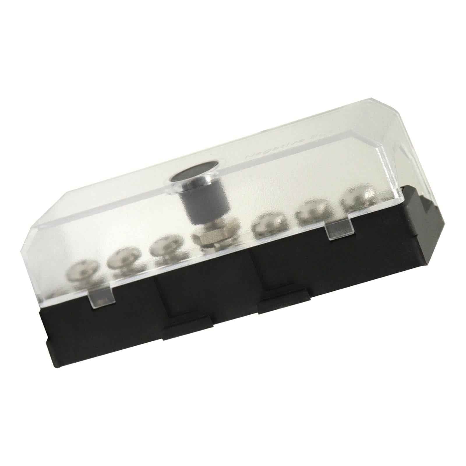 6 Terminal Bus Bar 100A with Cover M4 Screws 32V DC Fits for RV Auto Trailer