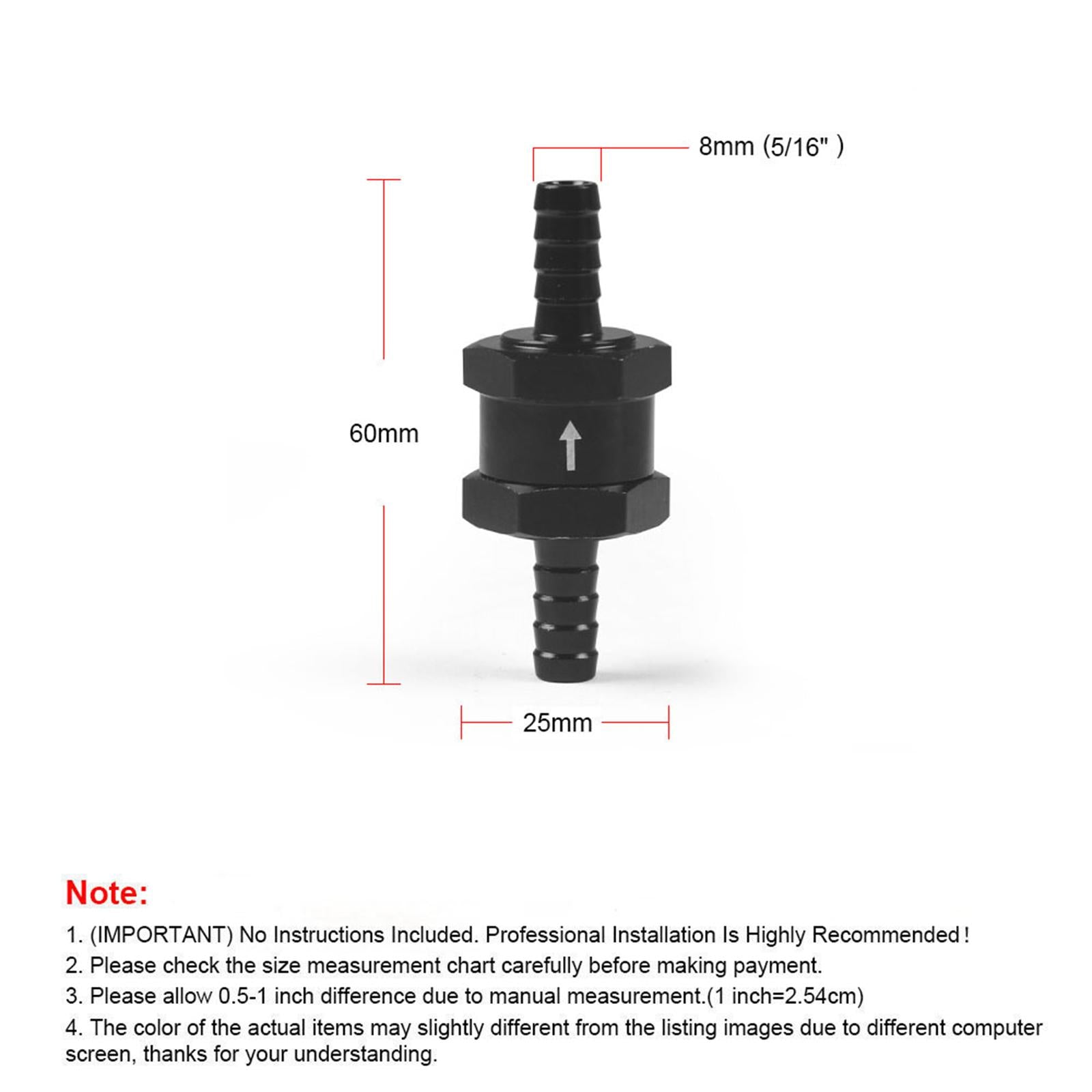 2xOne Way Check Valve Replacement Aluminum for Petrol Tractor Automotive 8MM