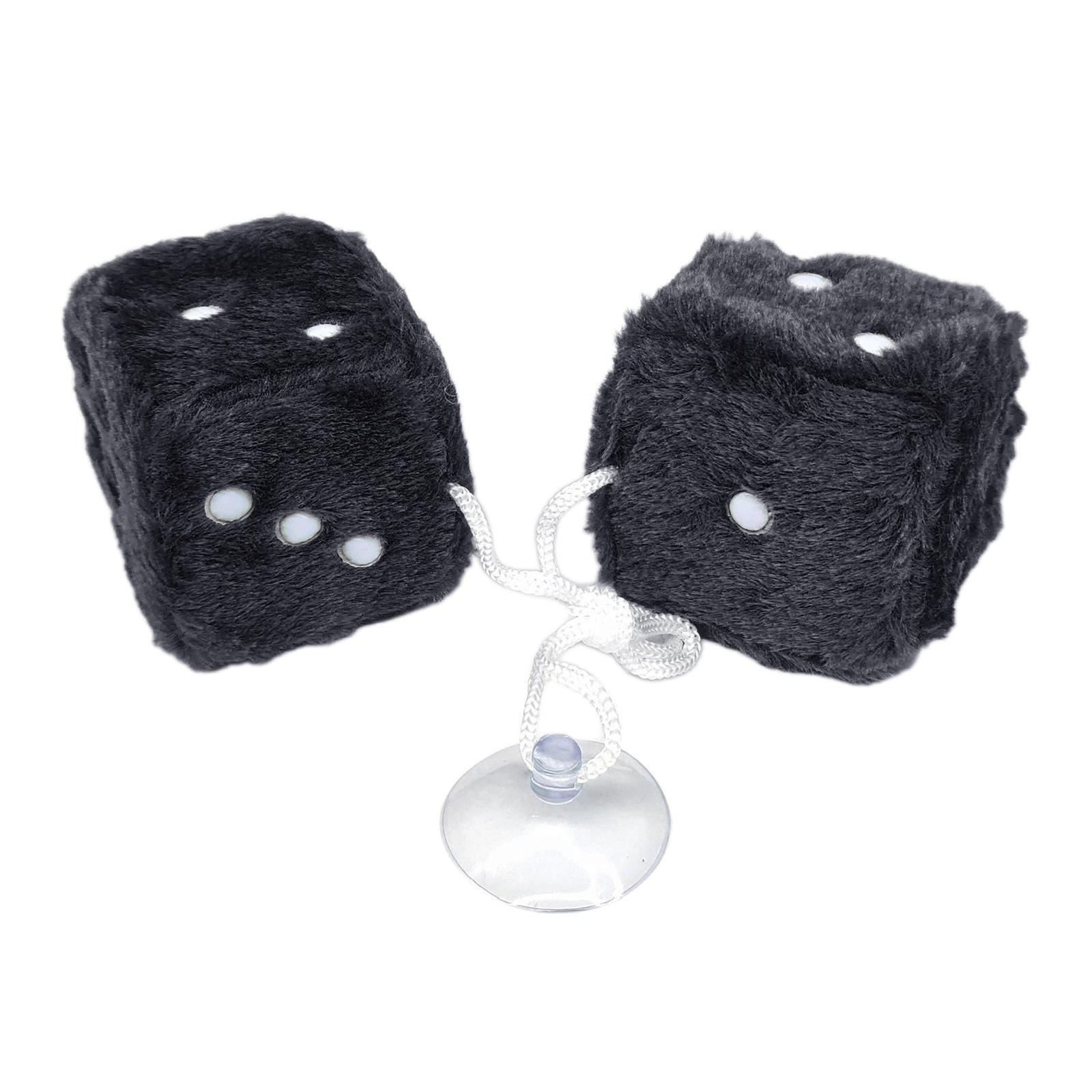 4x2Pcs Mirror dices Soft Hanging dices Model for Ornament Decoration black