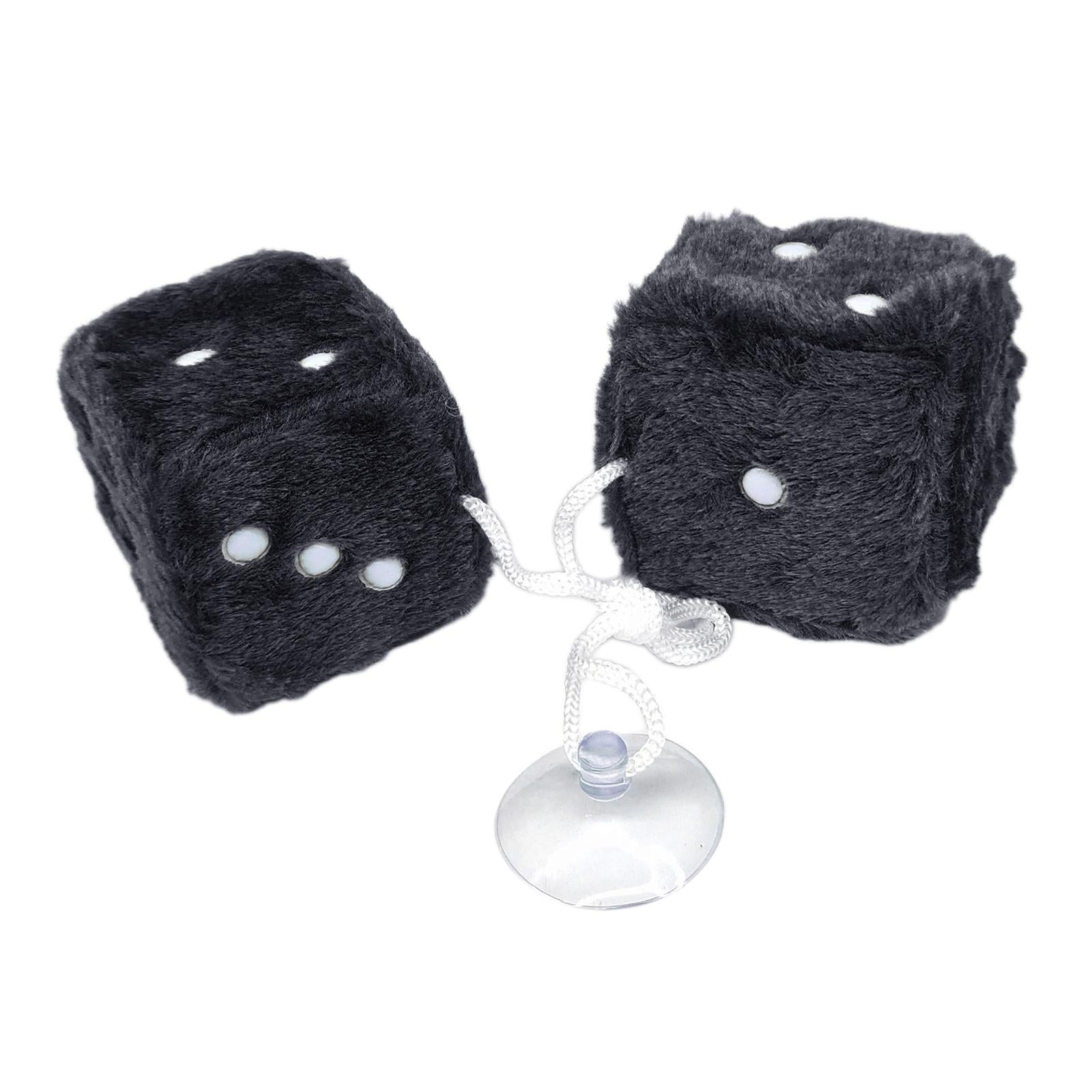 4x2Pcs Mirror dices Soft Hanging dices Model for Ornament Decoration black