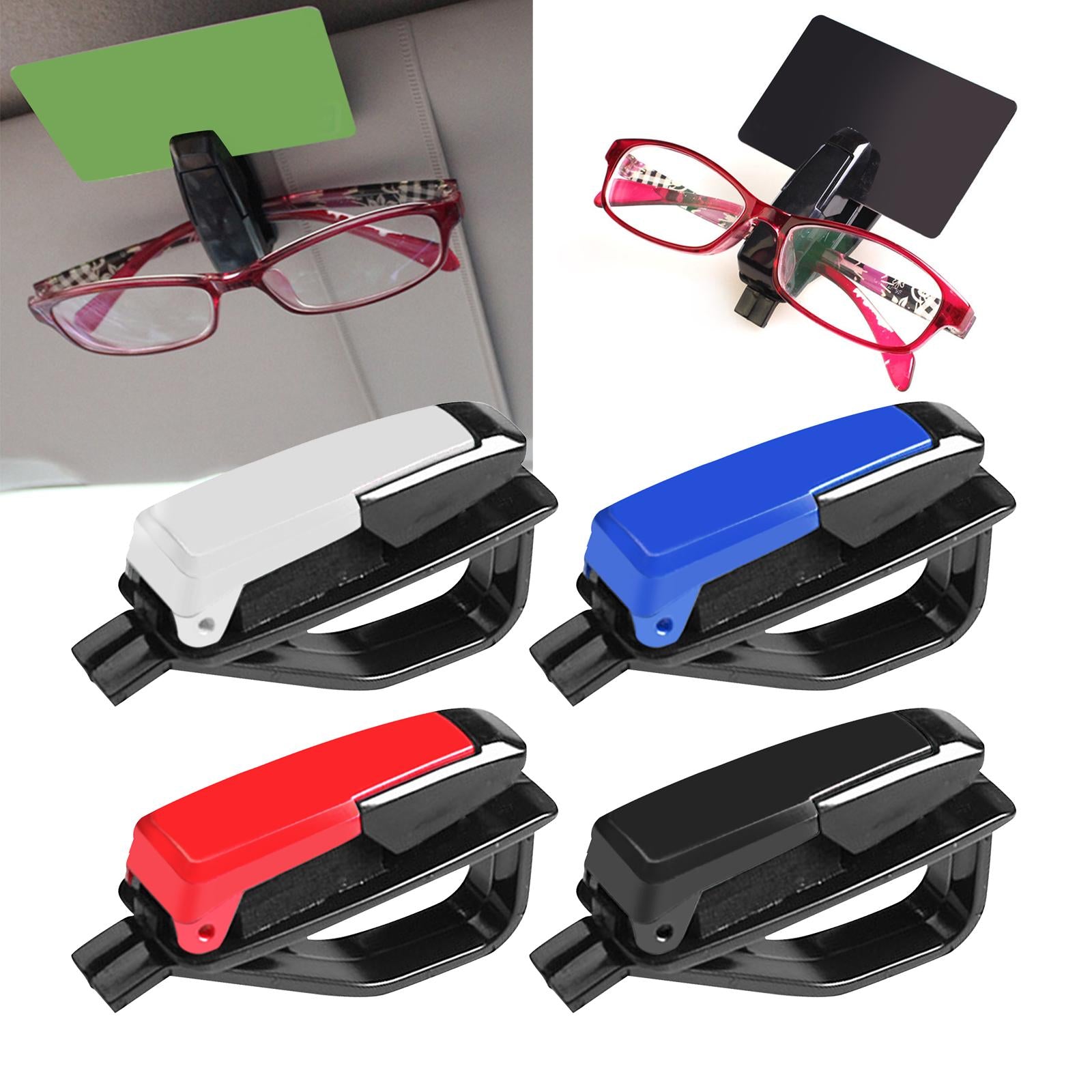 4xCar Sunglasses Holder Durable clip for Ticket blue