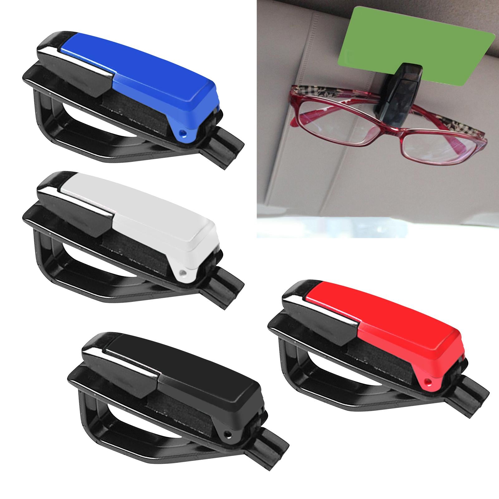 2xCar Sunglasses Holder Durable clip for Ticket blue