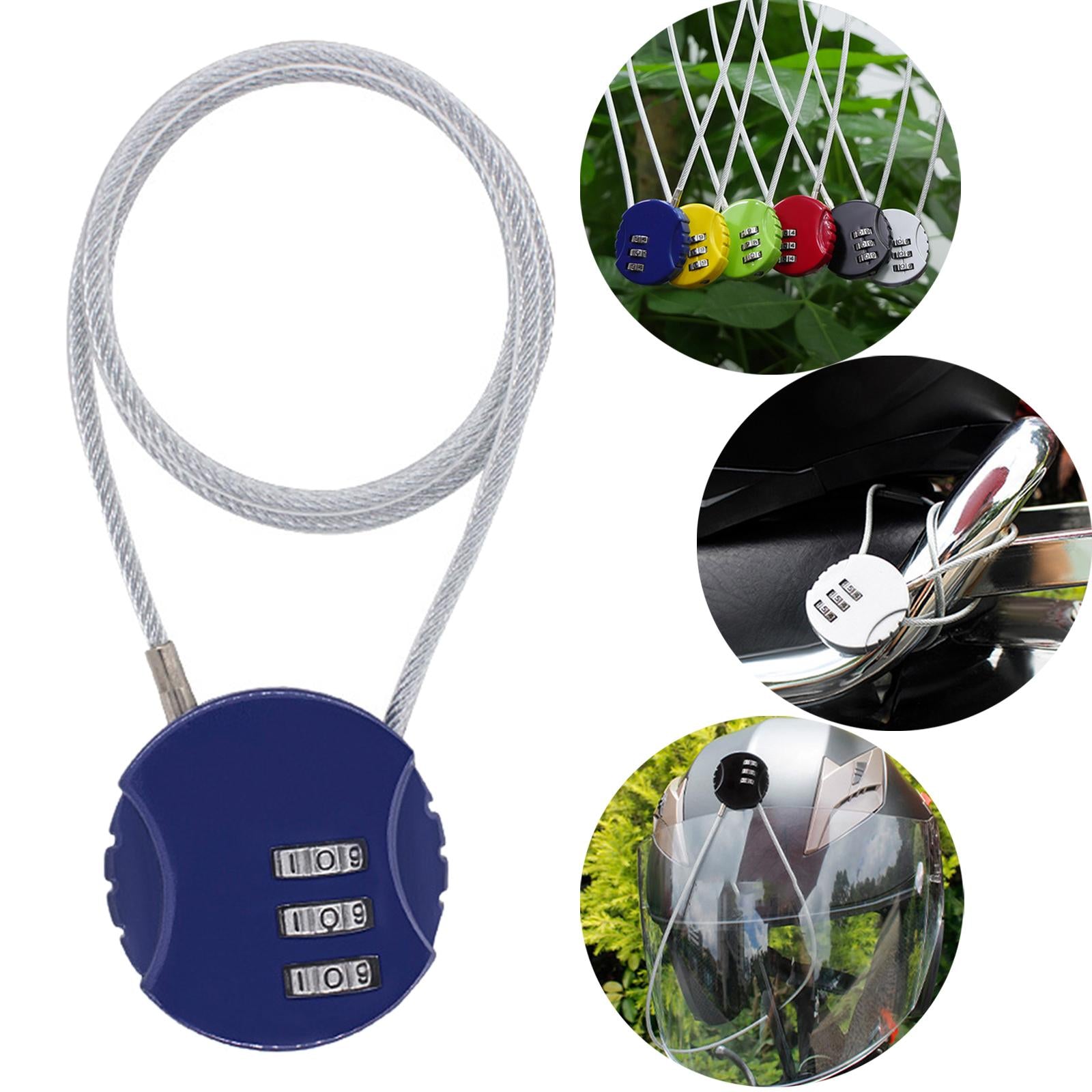 3xMotorcycle Helmet Lock Cycling lock Universal mini Backpack Blue