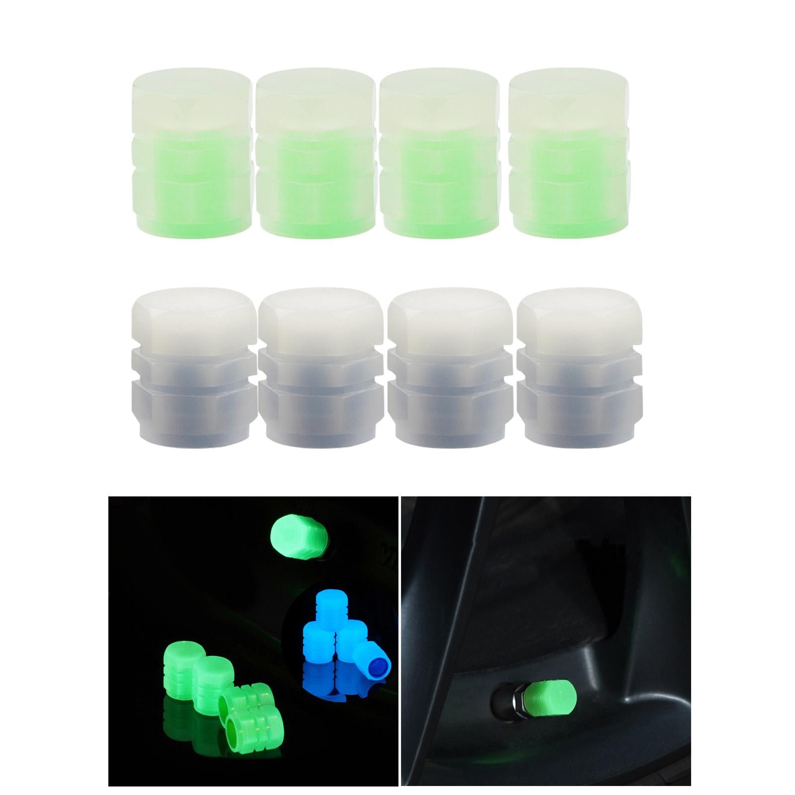 2x4x Car Tire Valve Stem Caps Luminous Glow in The Dark for Trucks Suvs