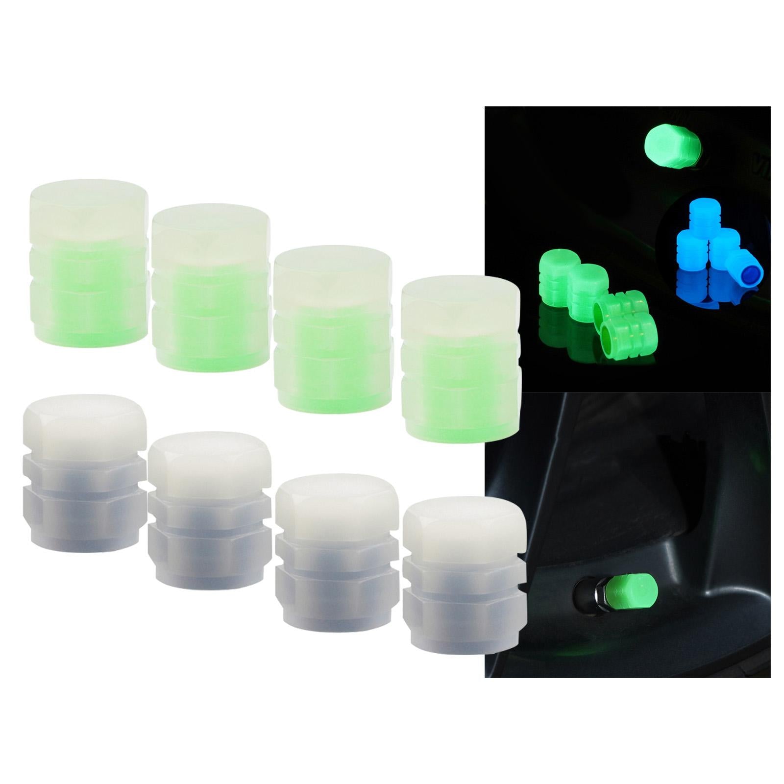 4x4x Car Tire Valve Stem Caps Luminous Glow in The Dark for Trucks Suvs