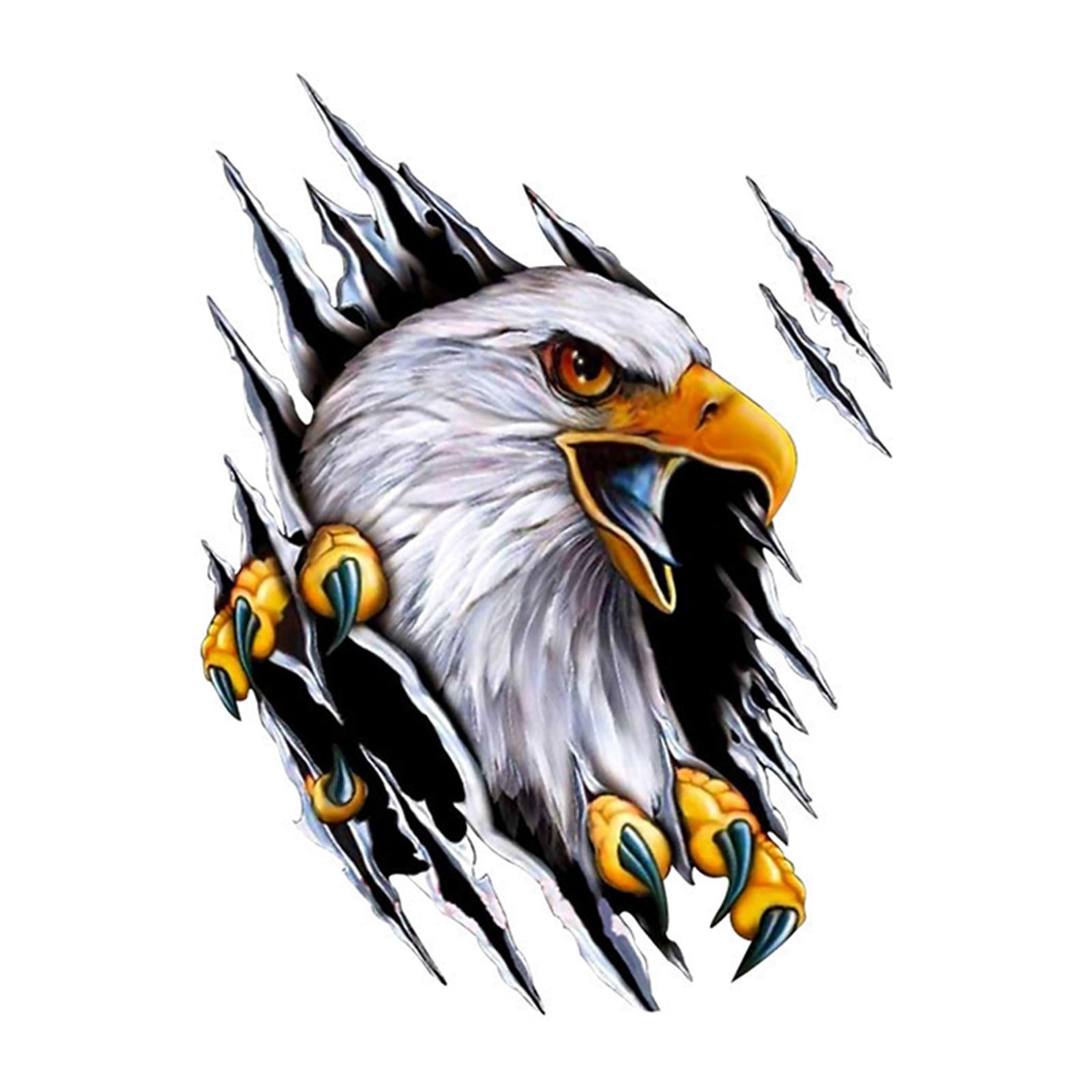 3xEagle Car Sticker Decals Simulation Cartoon for Bumpers Motorcycle Right