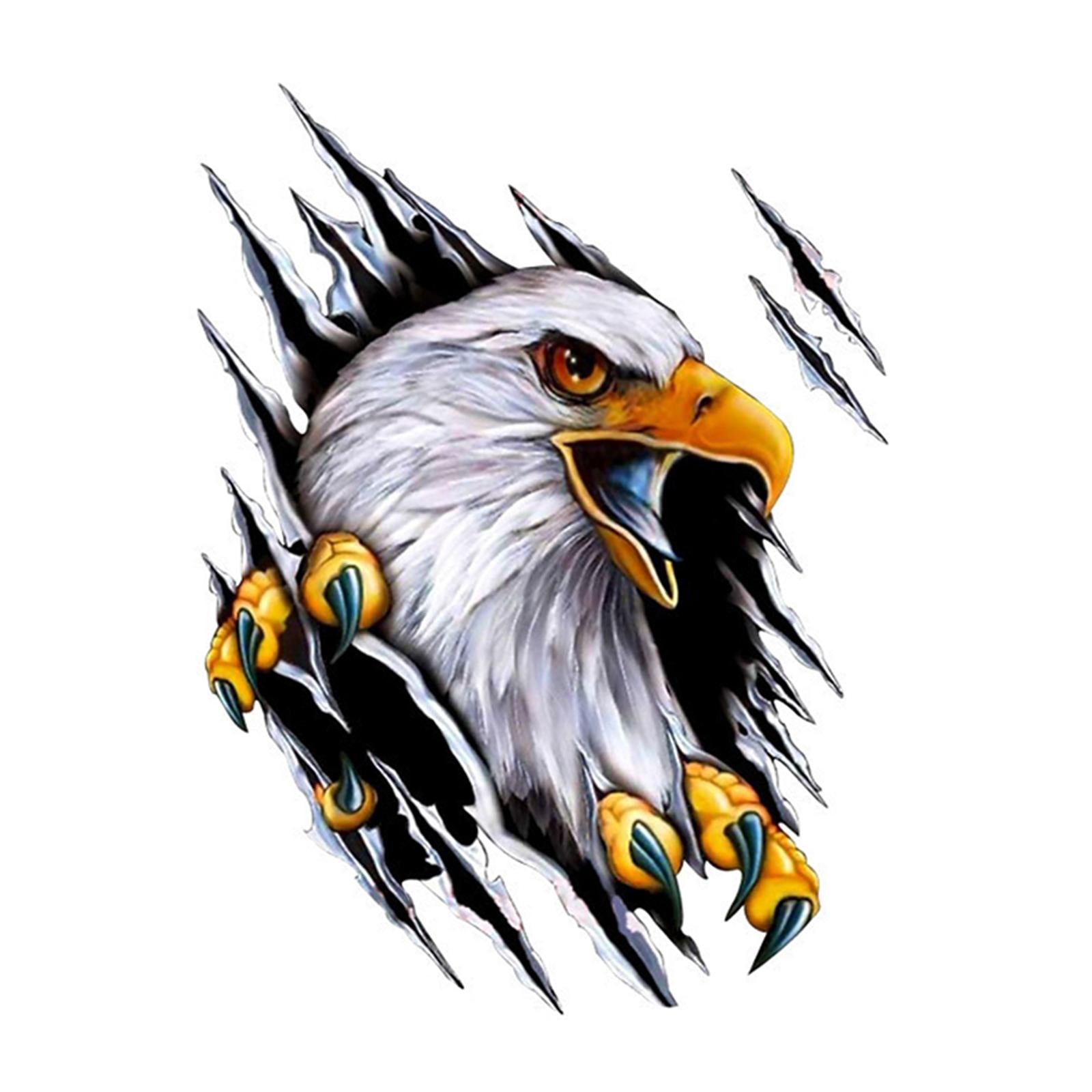 4xEagle Car Sticker Decals Simulation Cartoon for Bumpers Motorcycle Right