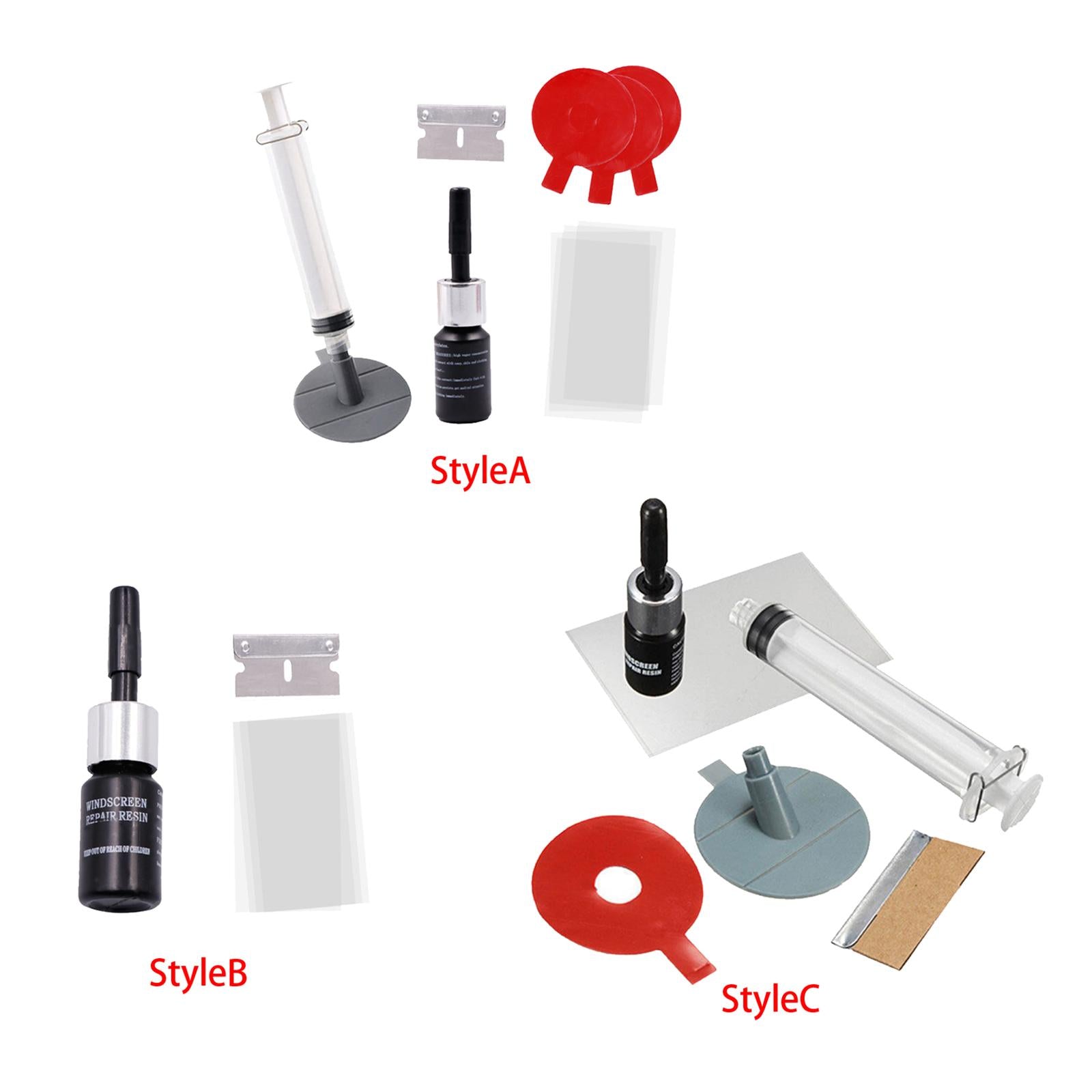 2xPractical Car Windshield Repair Kit Crack Chip Scratch Repair Style A 