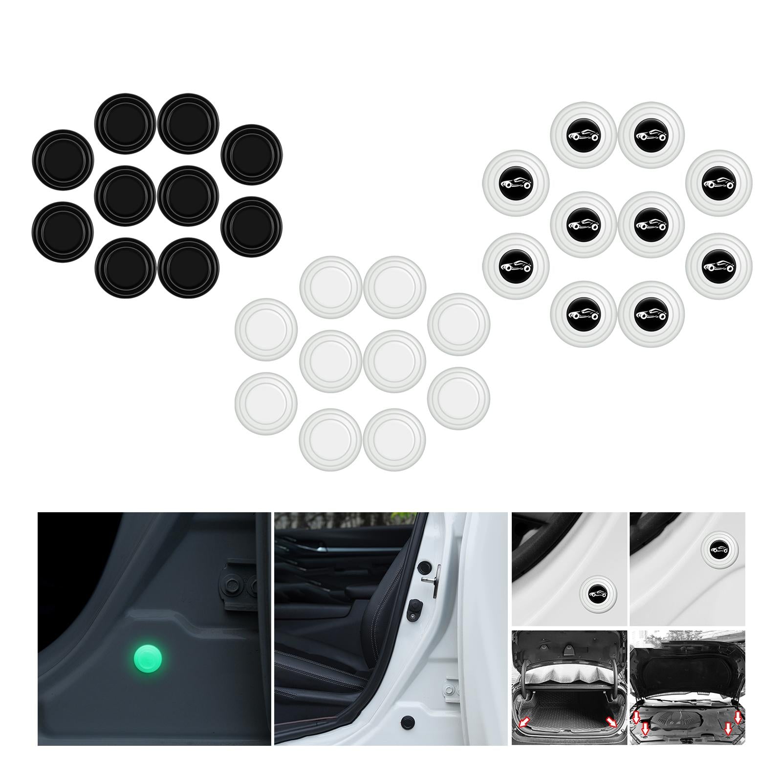 2x10Pcs Car Door Anti Collision Gasket Universal Decorative for Truck Black