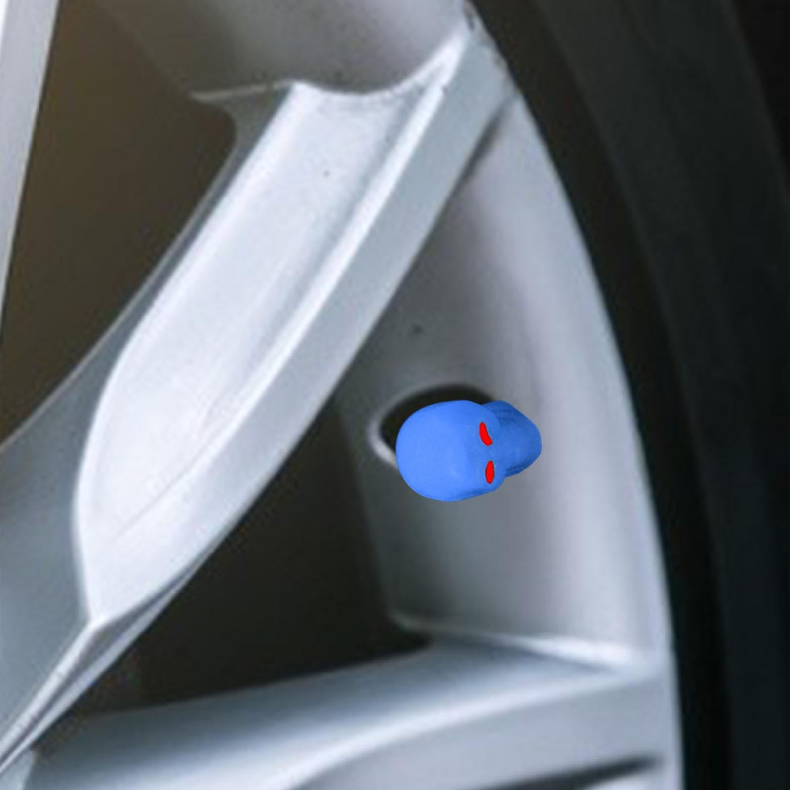 3xCar Tire Valve Caps Night Glow Car Accessories for Trucks Bike Suvs Blue 