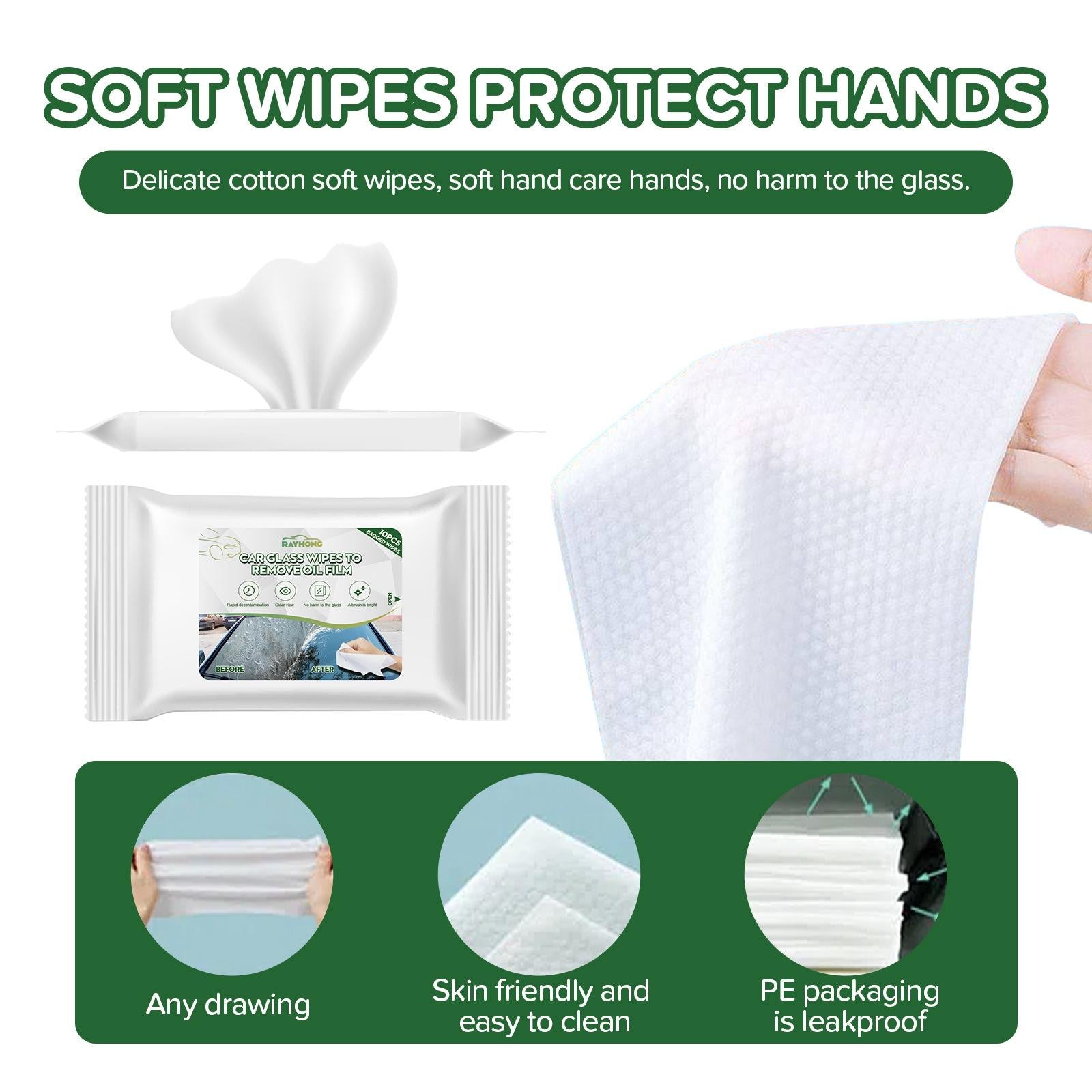 3x10x Multifunctional Cars glass Wipe for Rearview Mirror