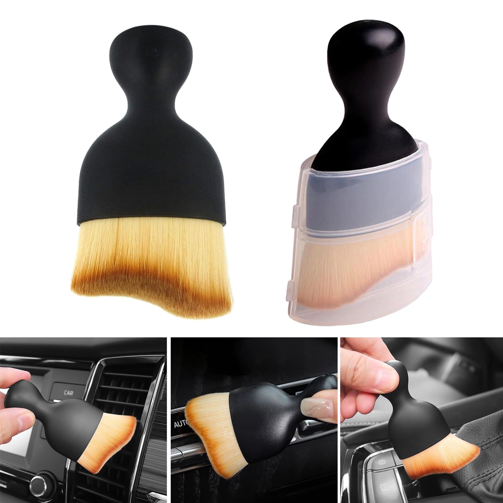 4xCar Detailing Brush for Air Conditioner Vents Dashboard Automotive no Storage Box