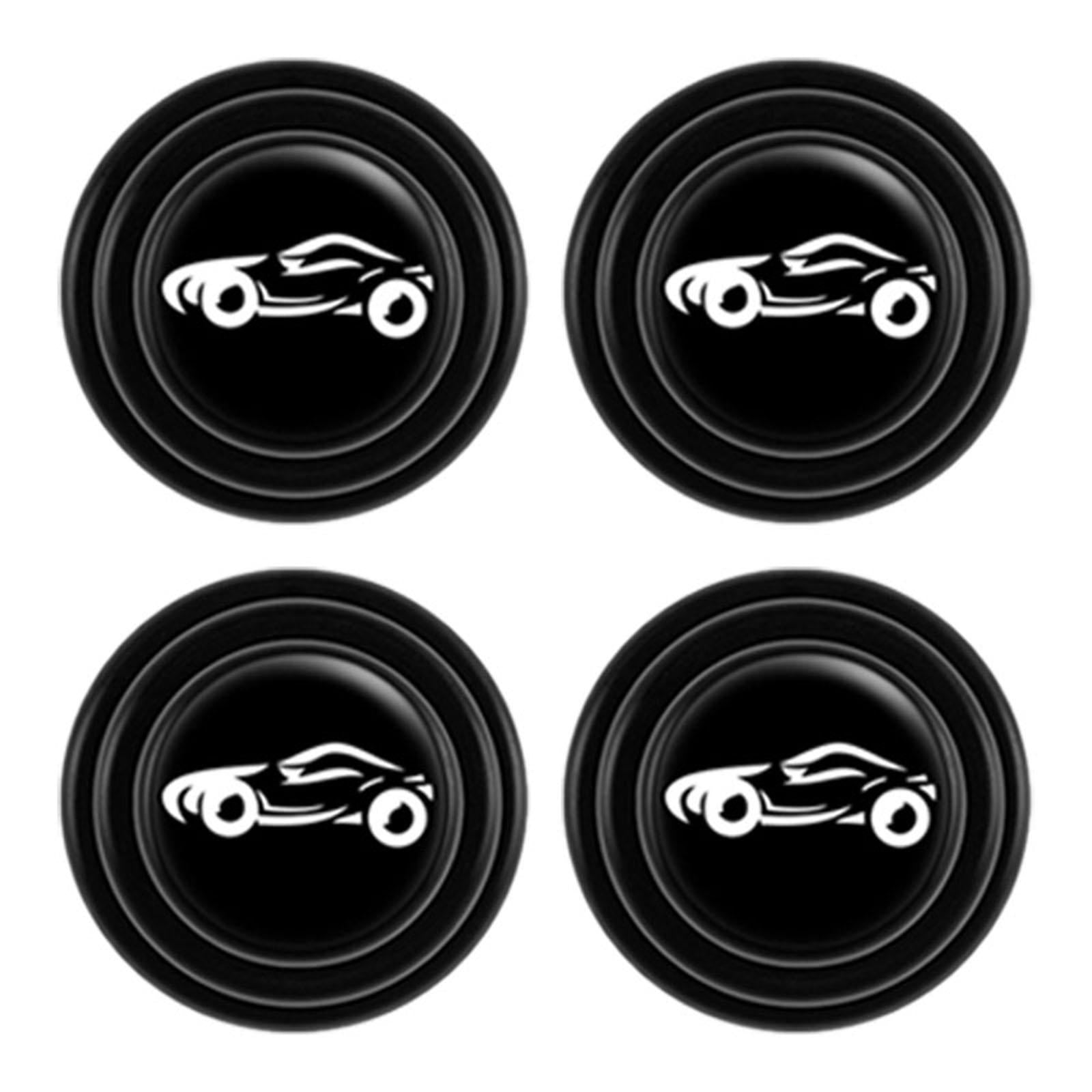 4xCar Door Absorber Cushion Gasket Decorative Buffer Bumper Cushion 4x Black with Sign