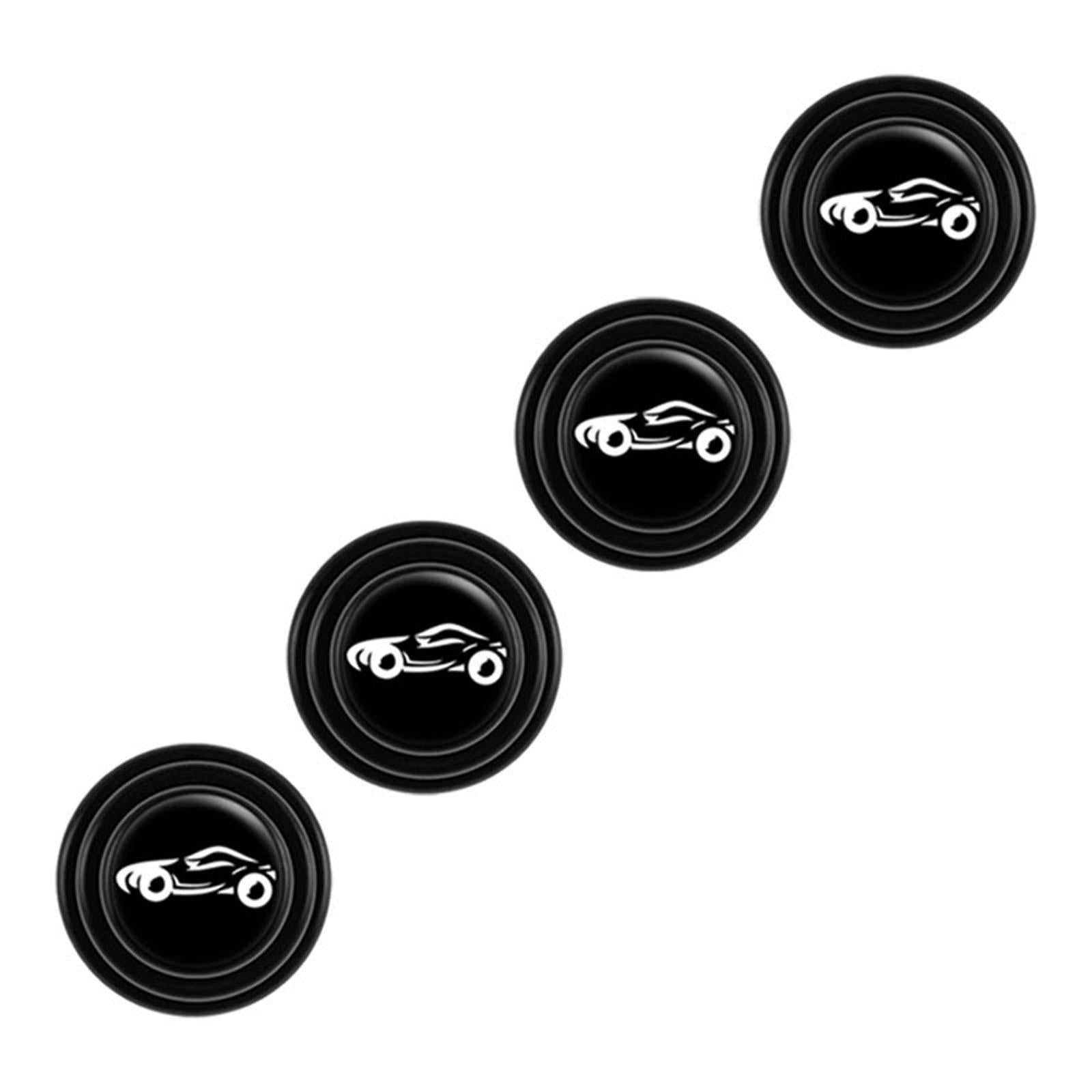 2xCar Door Absorber Cushion Gasket Decorative Buffer Bumper Cushion 4x Black with Sign