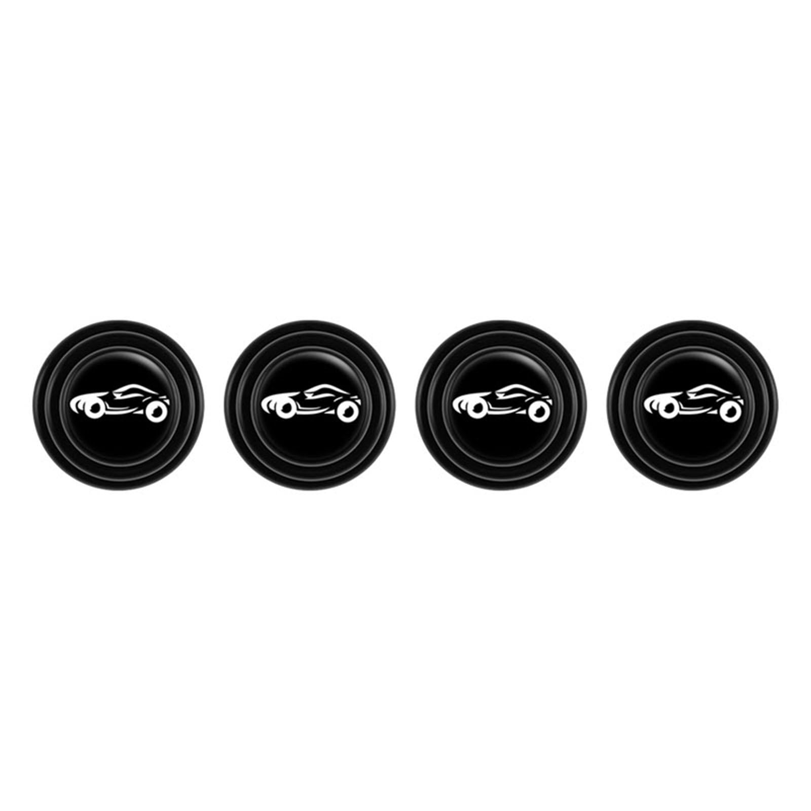 3xCar Door Absorber Cushion Gasket Decorative Buffer Bumper Cushion 4x Black with Sign