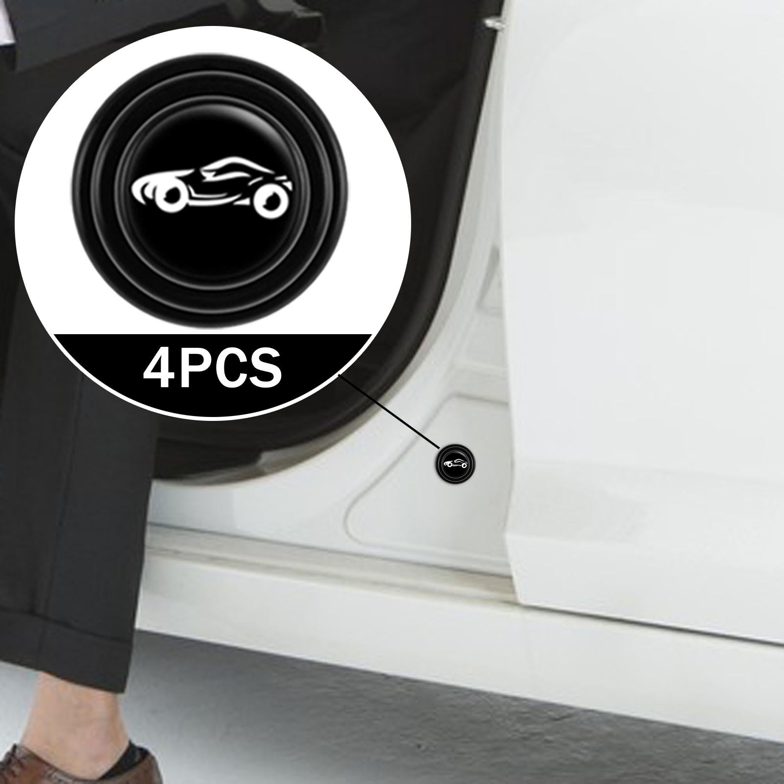 4xCar Door Absorber Cushion Gasket Decorative Buffer Bumper Cushion 4x Black with Sign
