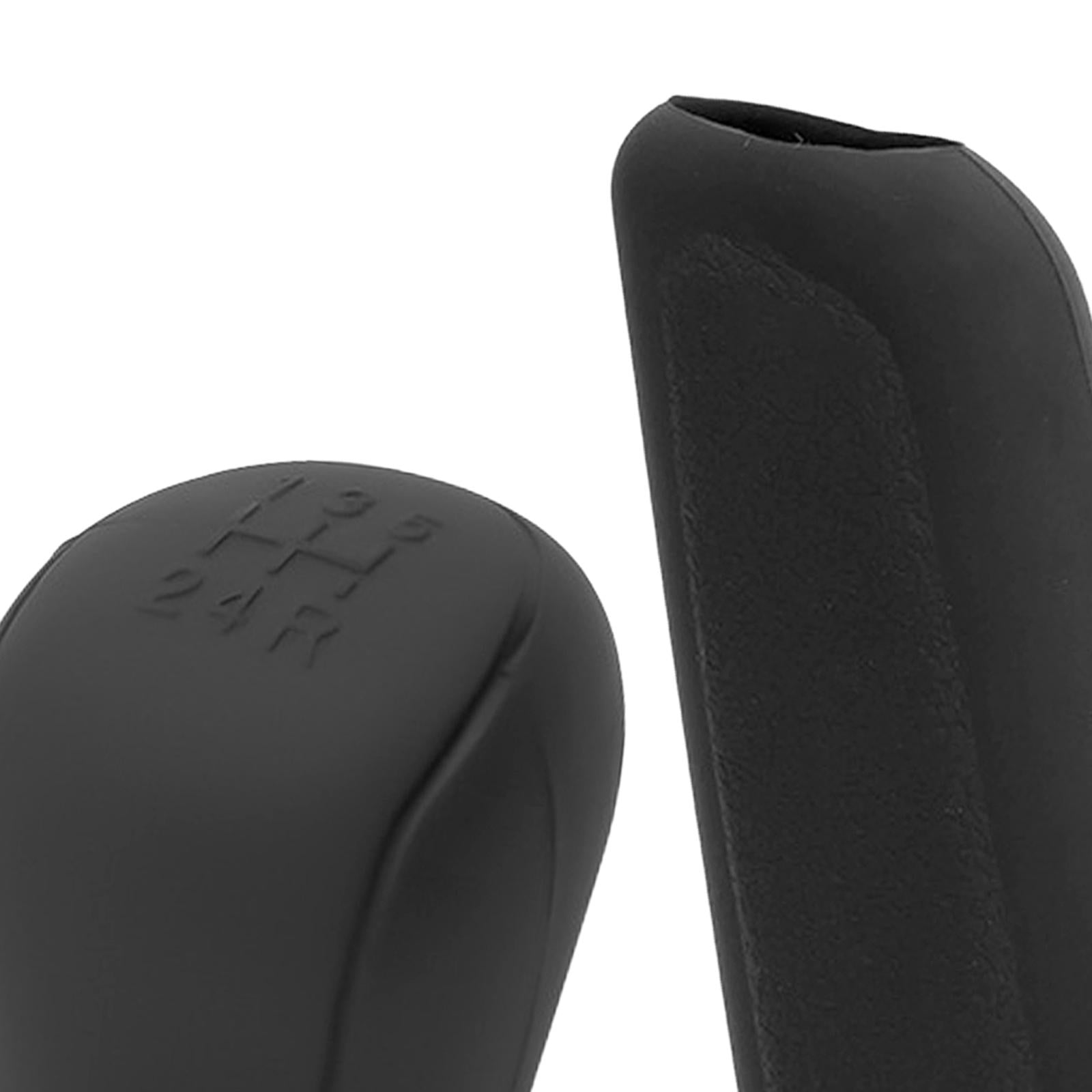2xAutomotive Gear Shift Knob Cover Protective for Ford Focus Replacement Black Set