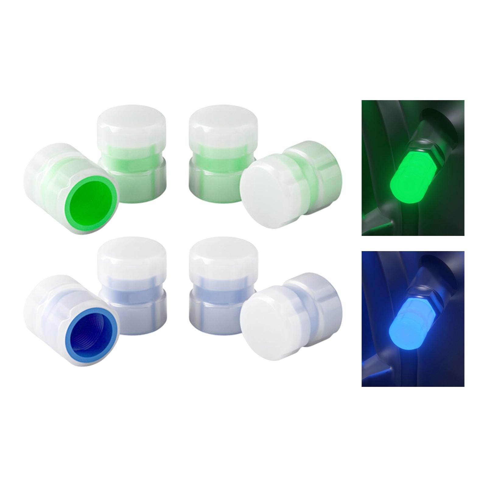 2x4Pcs Auto Tire Valve Caps Bike Tire Caps Accessories for Cars SUV Green
