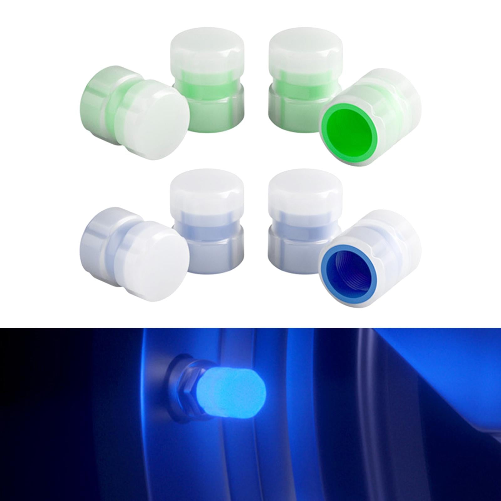 2x4Pcs Auto Tire Valve Caps Bike Tire Caps Accessories for Cars SUV Green