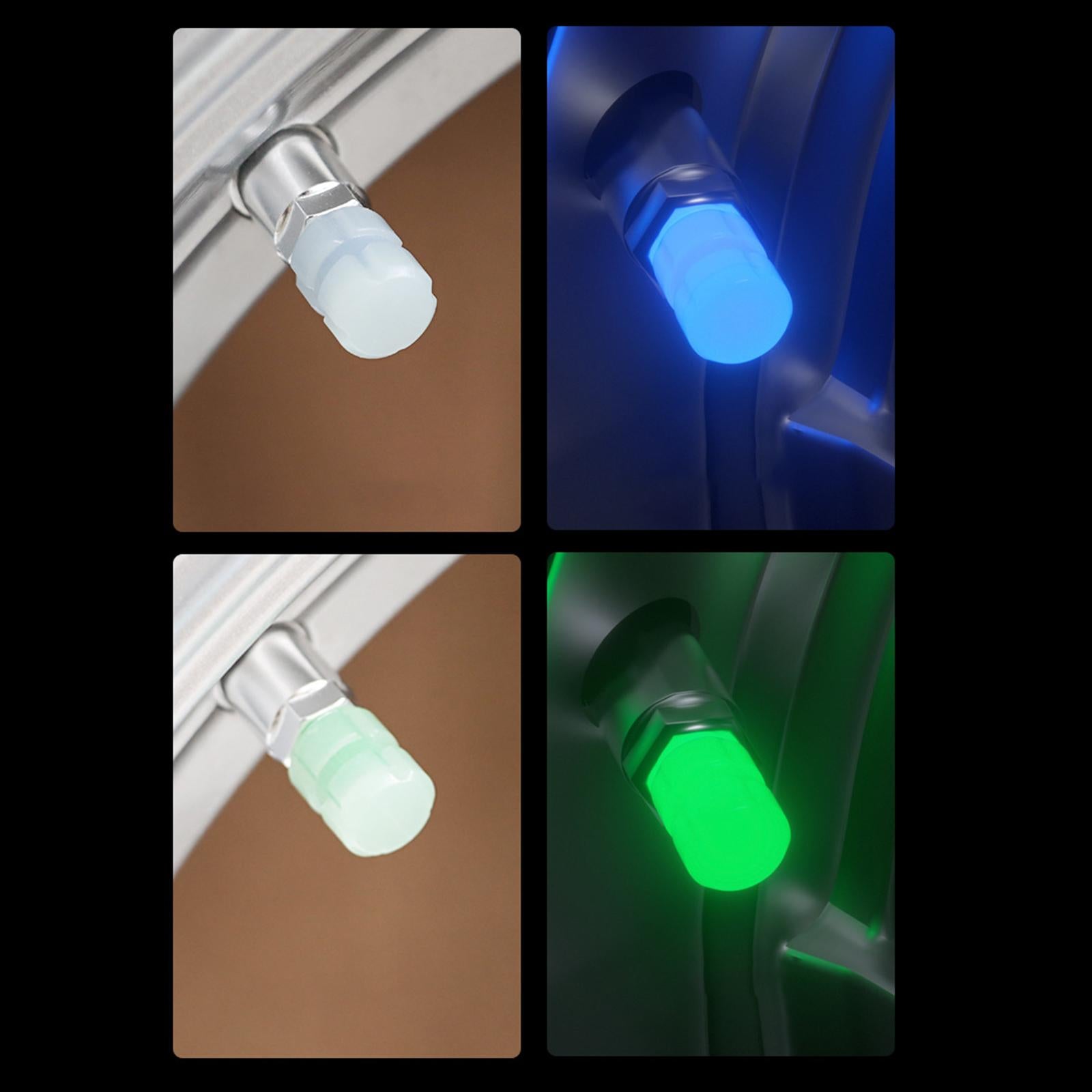 3x4Pcs Auto Tire Valve Caps Bike Tire Caps Accessories for Cars SUV Green