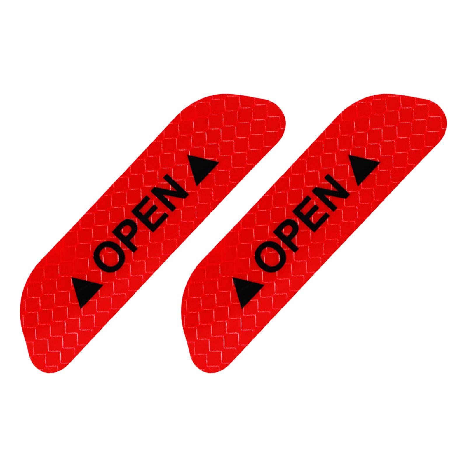 3x2Pieces Car Door Stickers Reflector Replacement Red