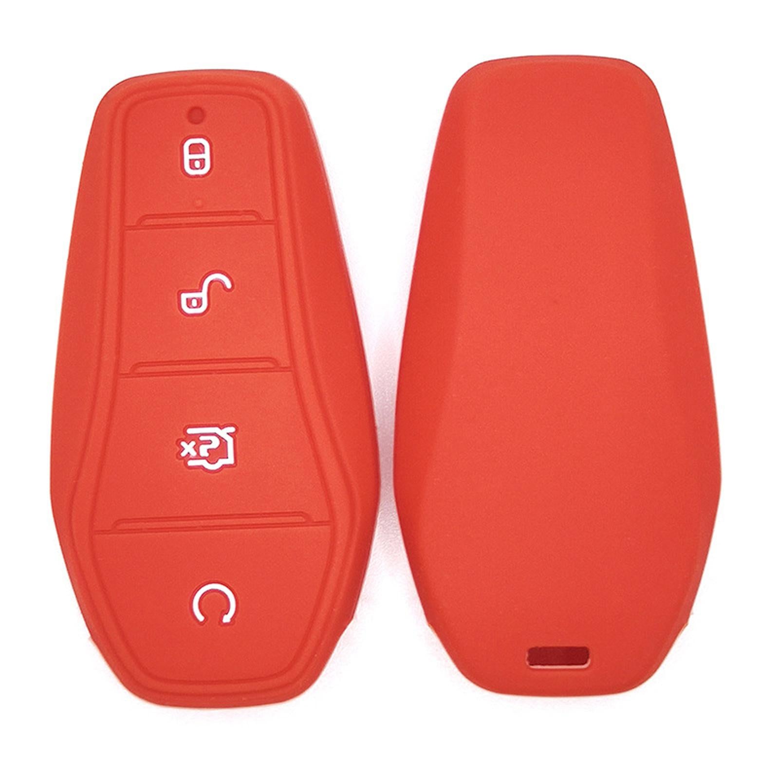 4xCar Entry Remote Control Key Fob Cover Case Protector for Byd Atto 3 Red