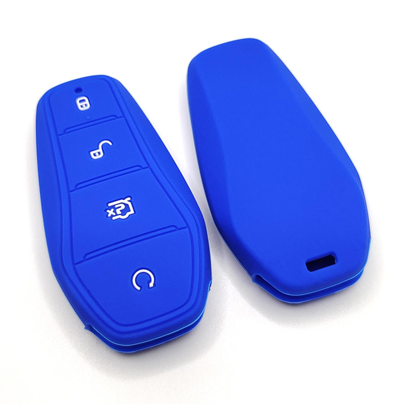 3xCar Entry Remote Control Key Fob Cover Case Protector for Byd Atto 3 Blue