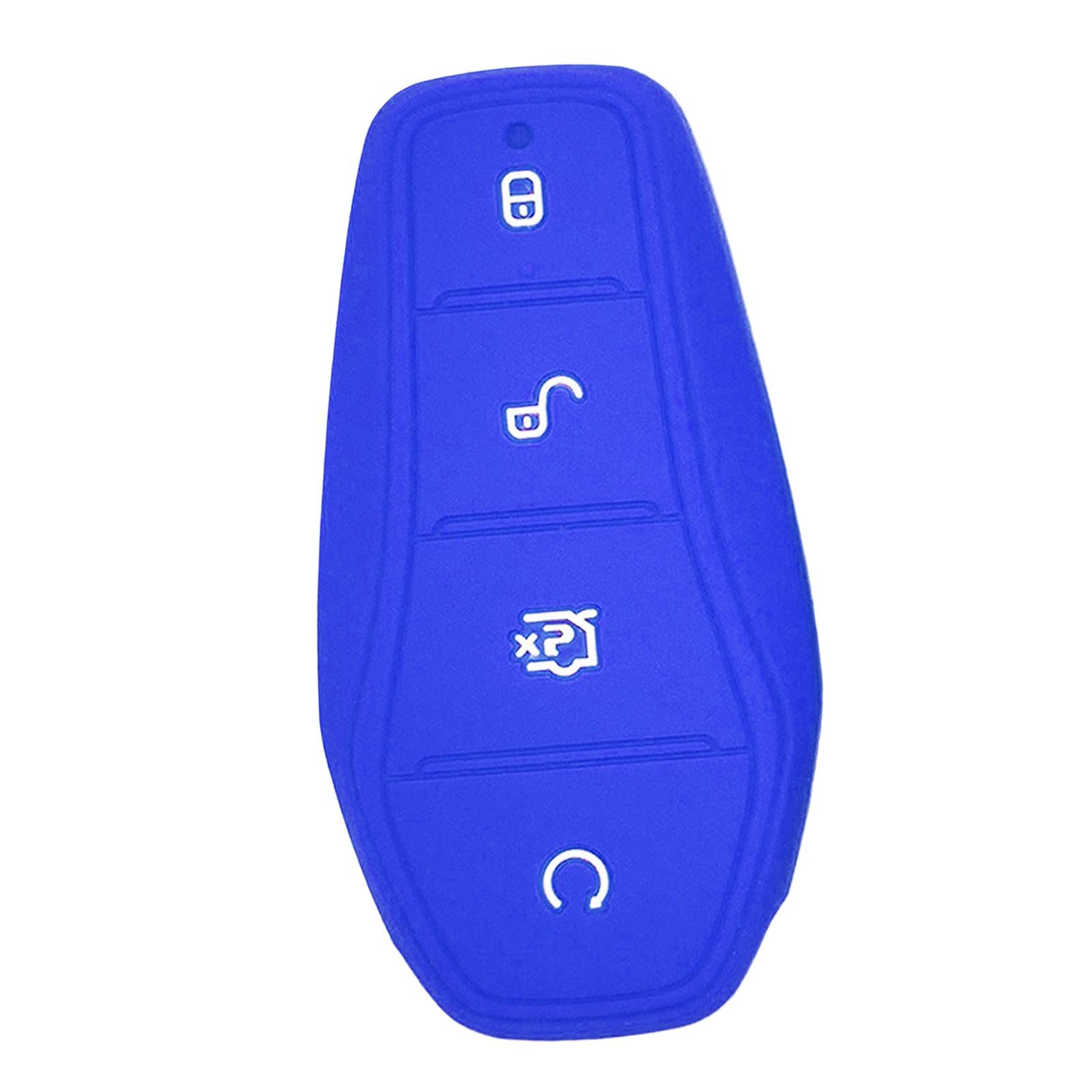 4xCar Entry Remote Control Key Fob Cover Case Protector for Byd Atto 3 Blue