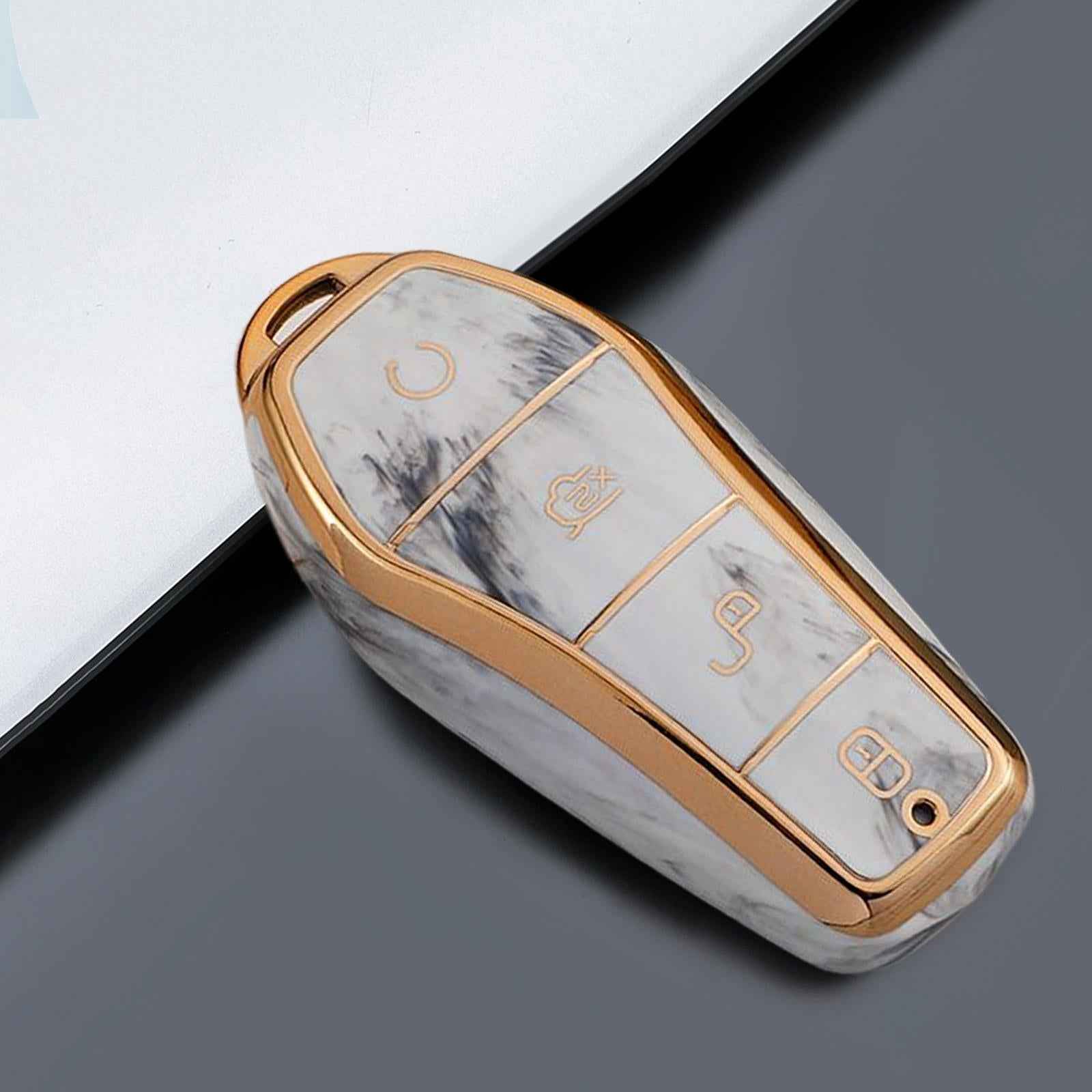 Car Key Fob Cover Case Protective for Byd Atto 3 Yuan Plus Han EV White
