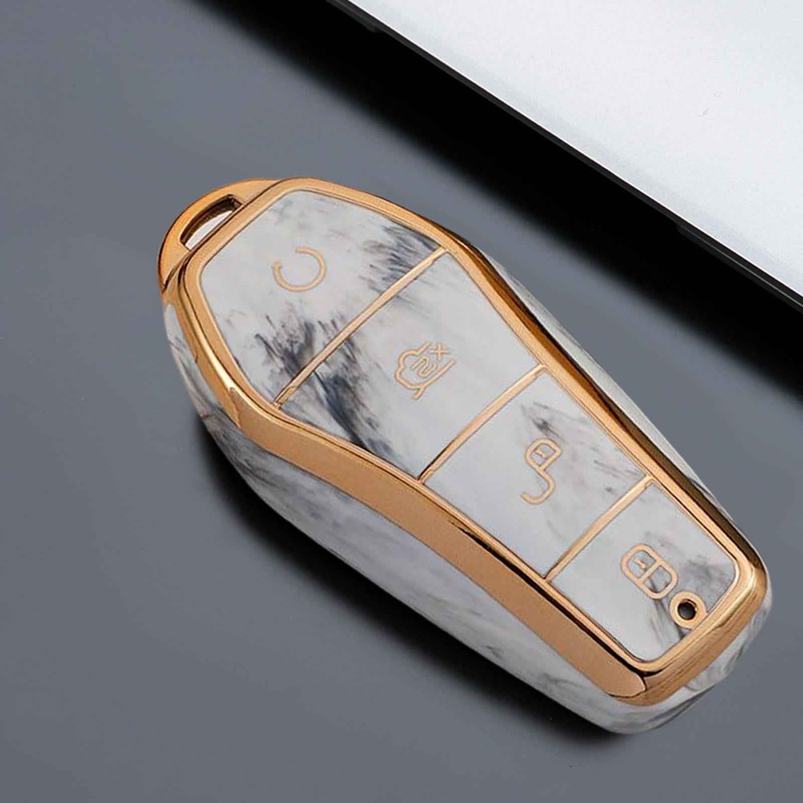Car Key Fob Cover Case Protective for Byd Atto 3 Yuan Plus Han EV White