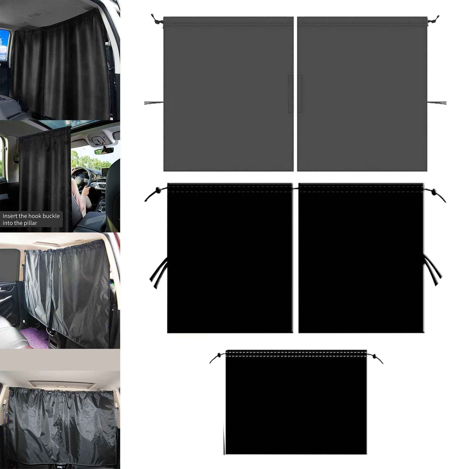 Car Privacy Curtains Blackout Accessories Easy Installation for Nap 2 Dividers Taffeta