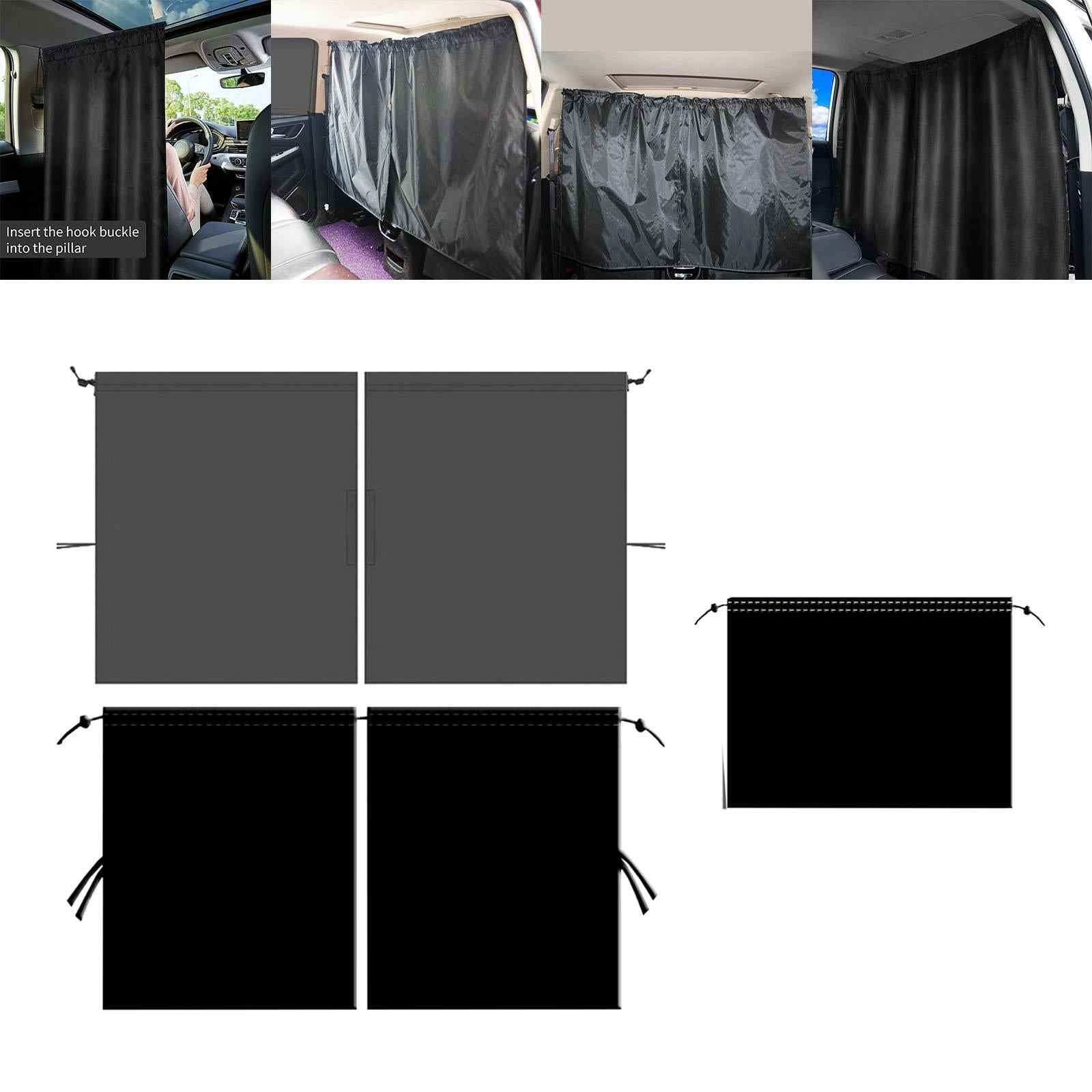 Car Privacy Curtains Blackout Accessories Easy Installation for Nap 2 Dividers Taffeta