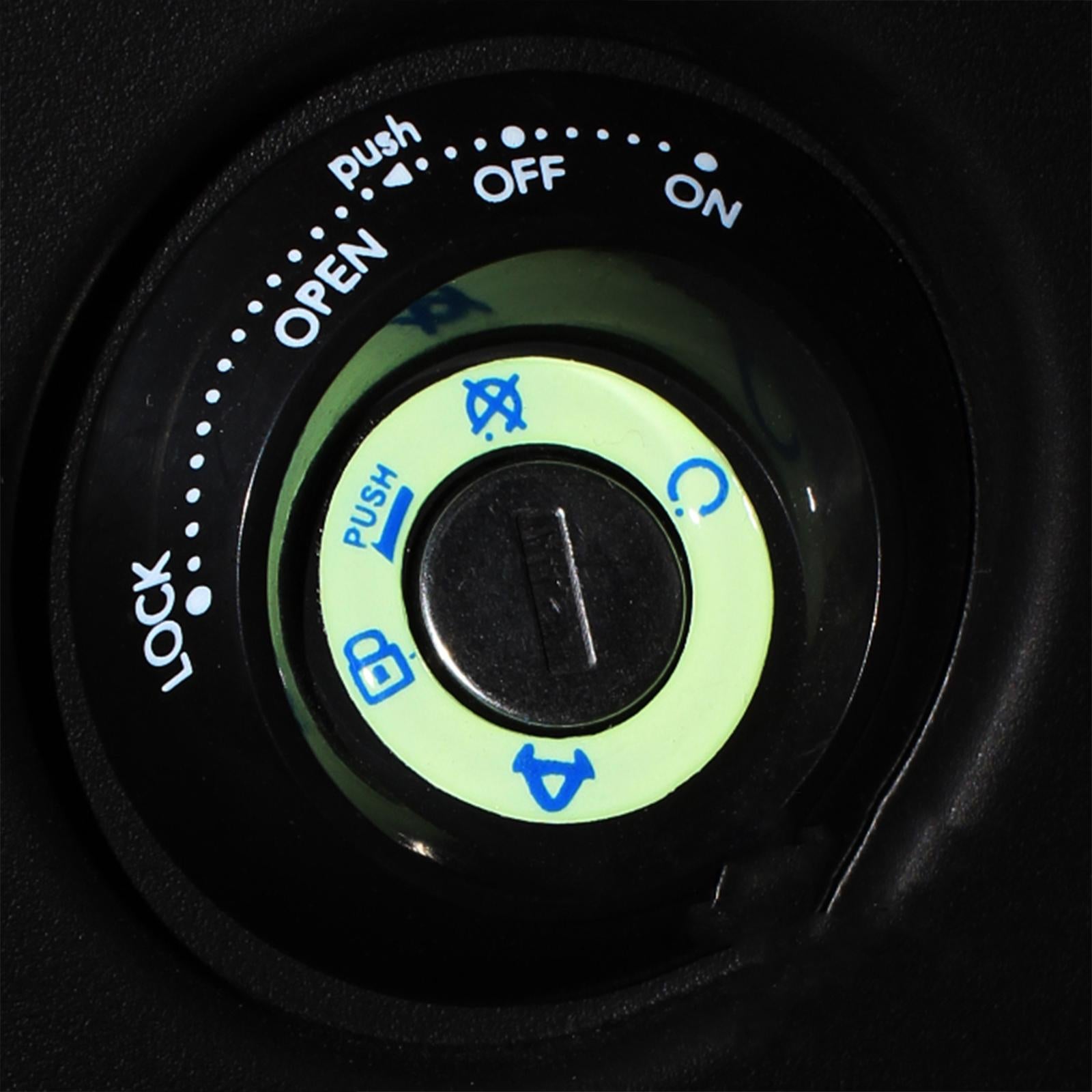 4xUniversal Ignition Switch Decoration Rings Glow in The Dark luminous Black