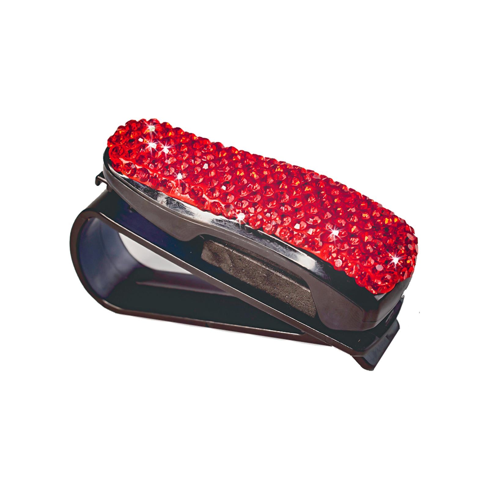 3xSun Visor Eyeglasses Clip Space Saving Interior Accessories Organizer Rack Red