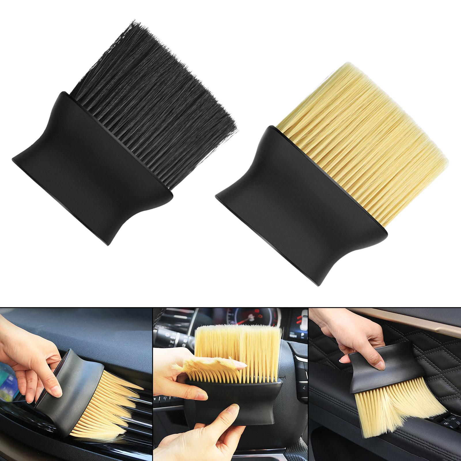 2xCar Interior Dust Brush Auto Detailing Brush Multipurpose for Computers Black