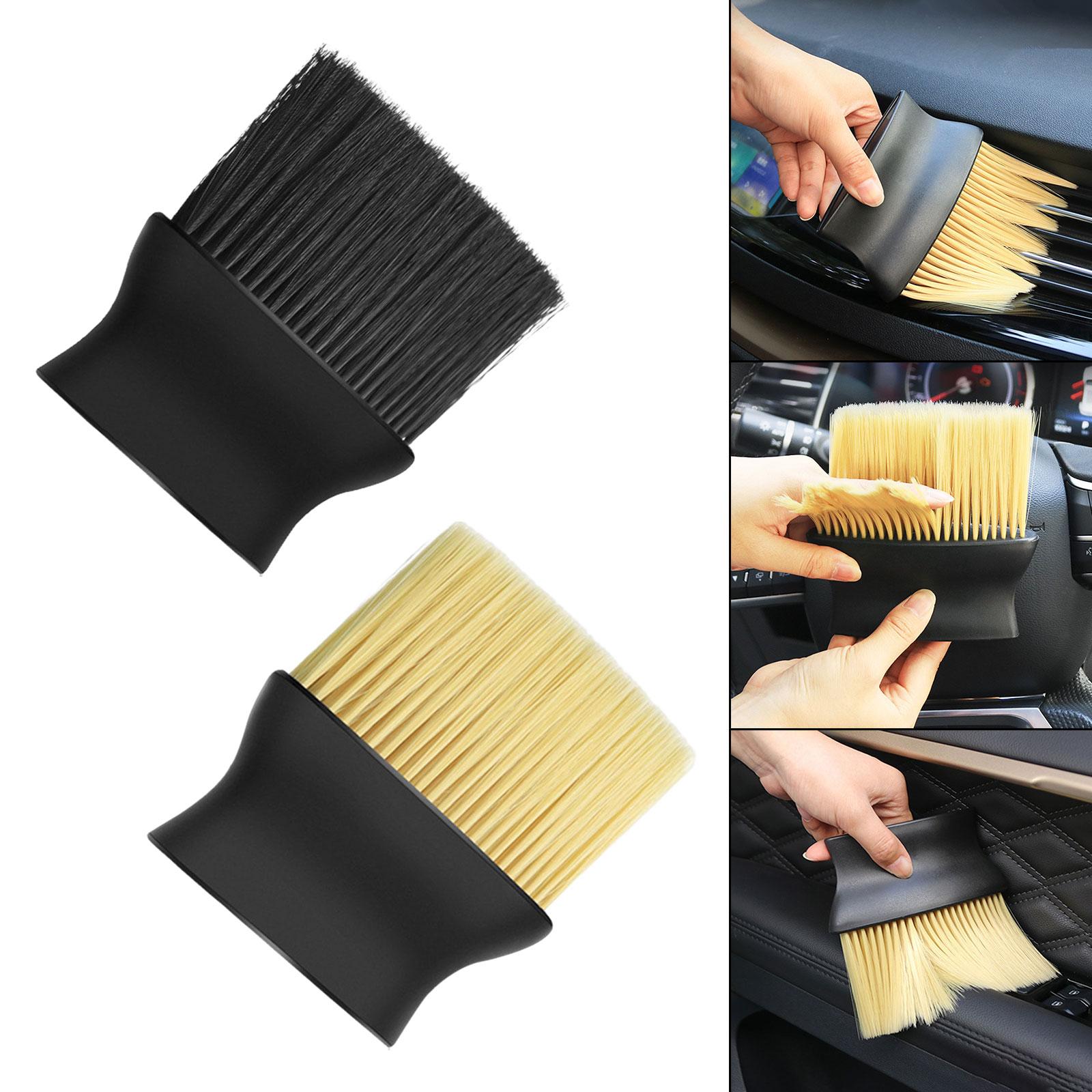 2xCar Interior Dust Brush Auto Detailing Brush Multipurpose for Computers Black