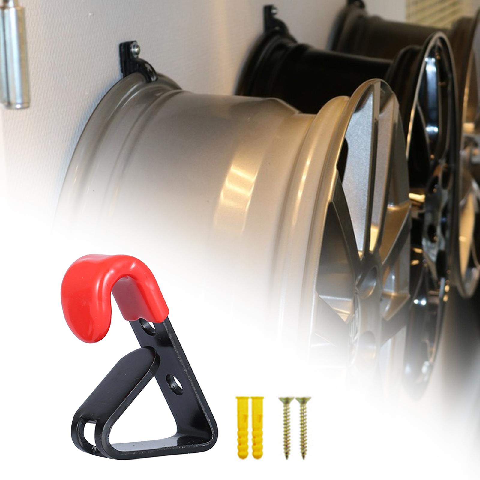 4xCar Tire Wheel Hub Hook Accessories Included Wall Mounted Garage Tires Hooks