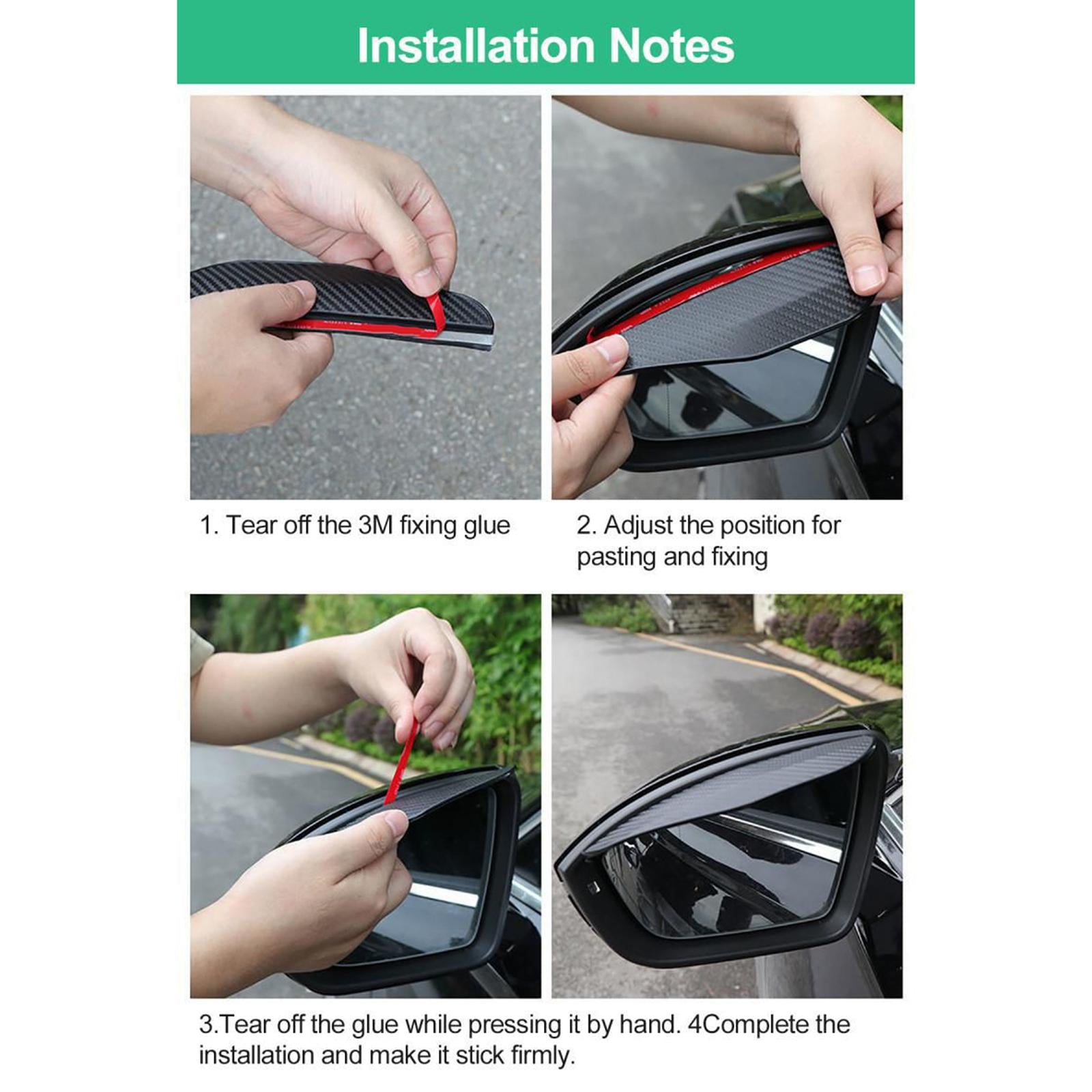 2xMirror Cover Visor Guard Accessory Professional Car Side Mirror Rain Guard